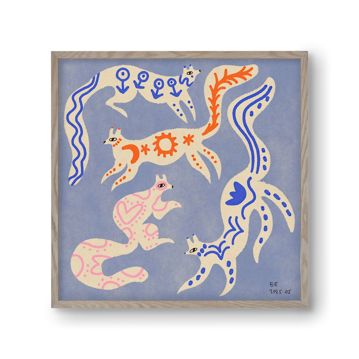 Magic folk squirrels 3., 30x30 cm (30x30 cm), Tölgy keret