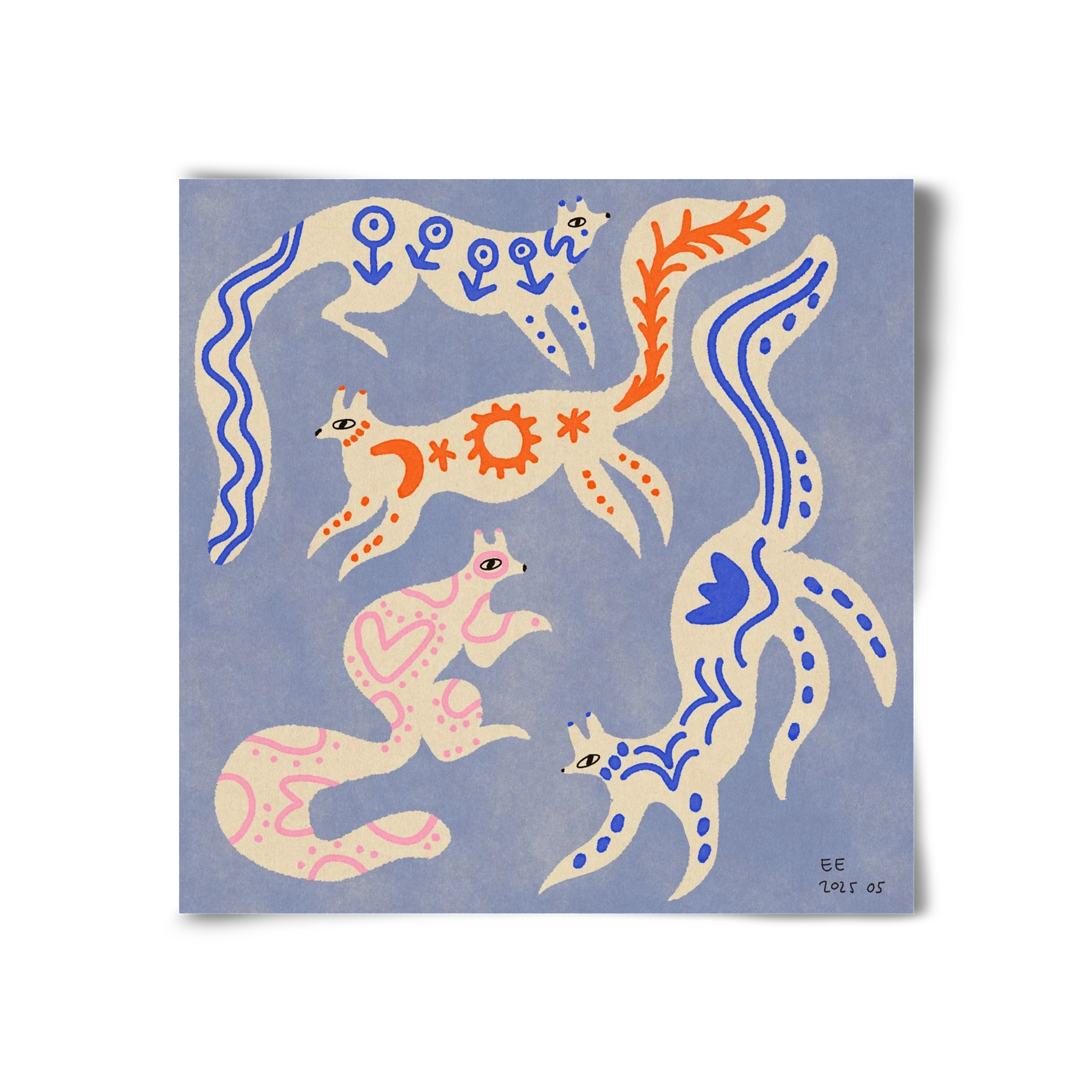 Magic folk squirrels 3., 30x30 cm, Keret nélkül