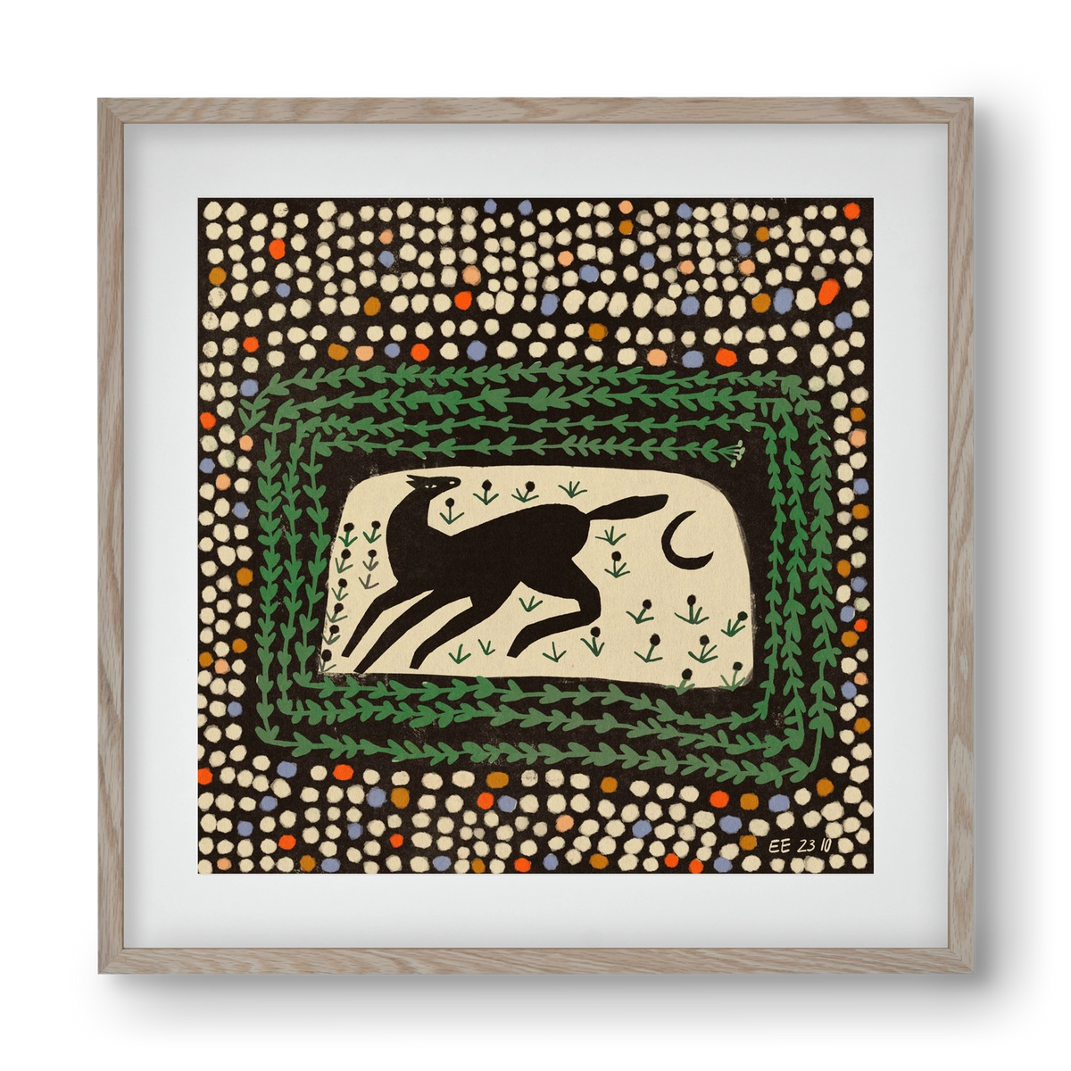 Magic maze, 40x40 cm (30x30 cm), Tölgy keret, paszpartuval