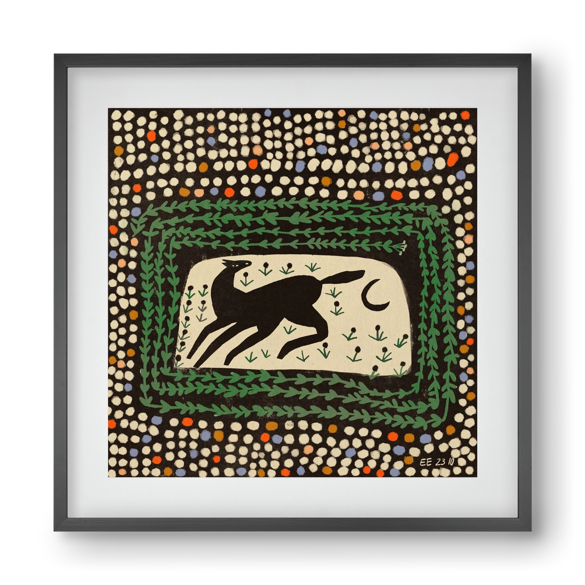 Magic maze, 40x40 cm (30x30 cm), Fekete keret, paszpartuval