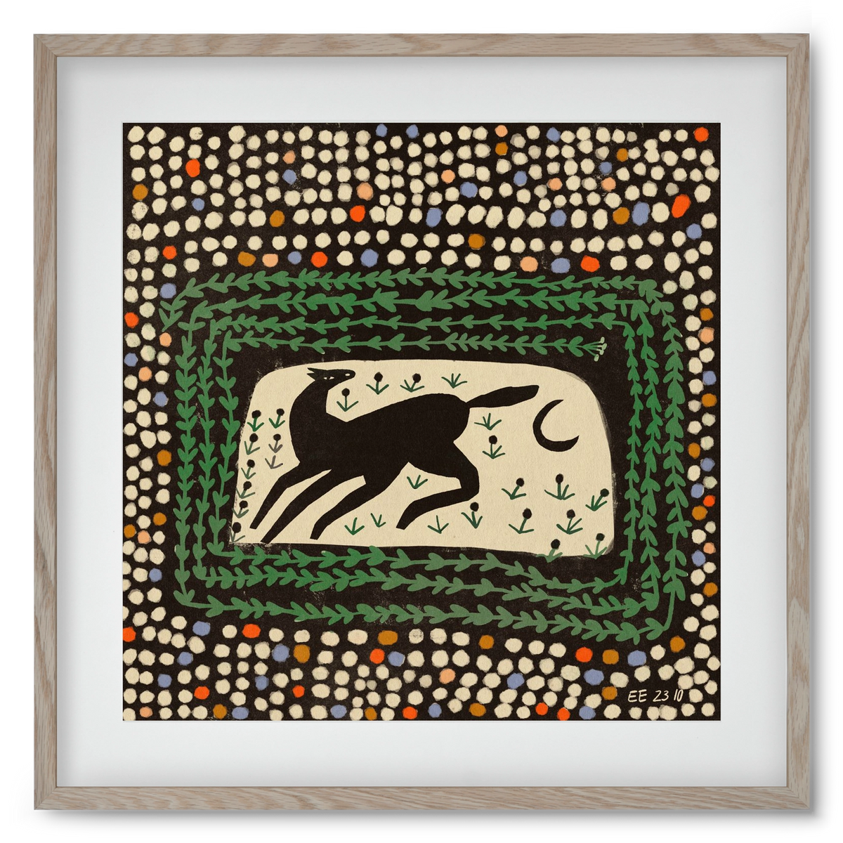 Magic maze, 50x50 cm (40x40 cm), Tölgy keret, paszpartuval