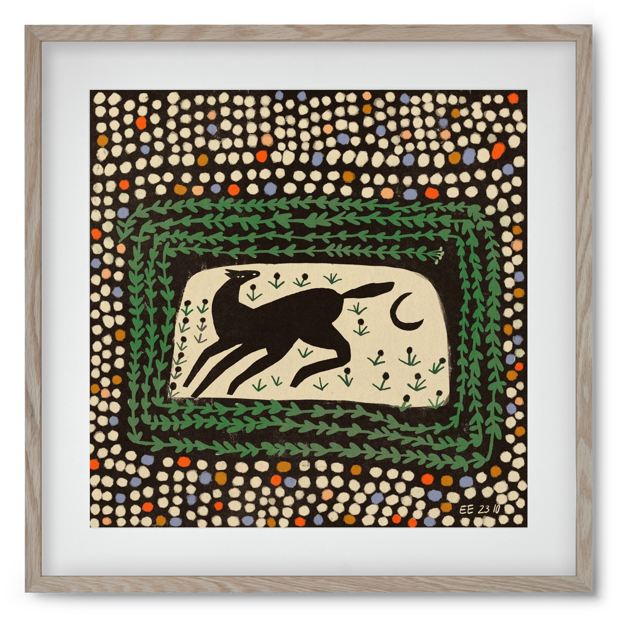 Magic maze, 50x50 cm (40x40 cm), Tölgy keret, paszpartuval