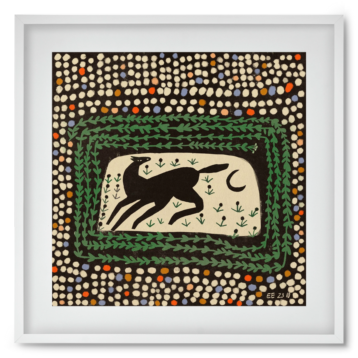 Magic maze, 50x50 cm (40x40 cm), Fehér keret, paszpartuval