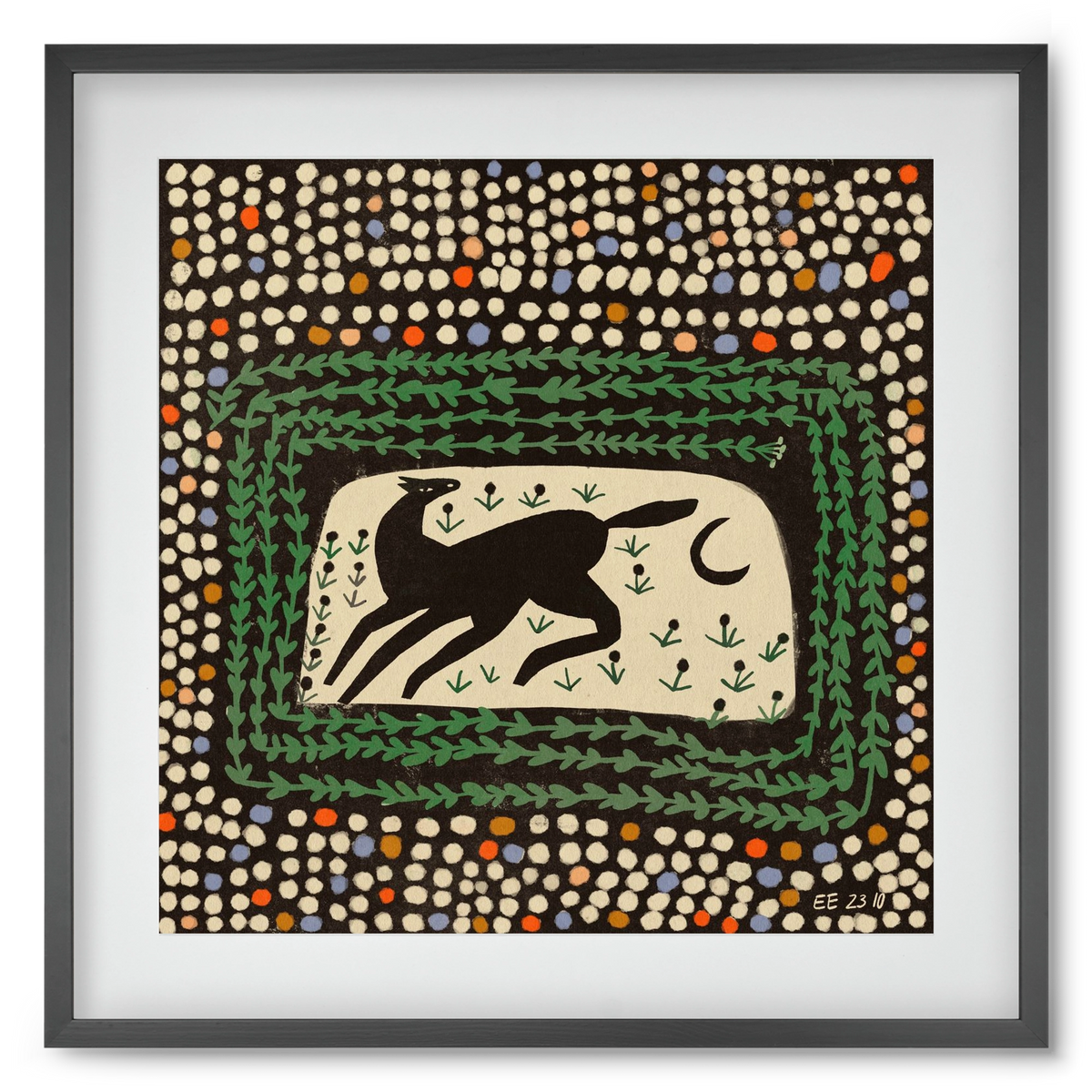 Magic maze, 50x50 cm (40x40 cm), Fekete keret, paszpartuval