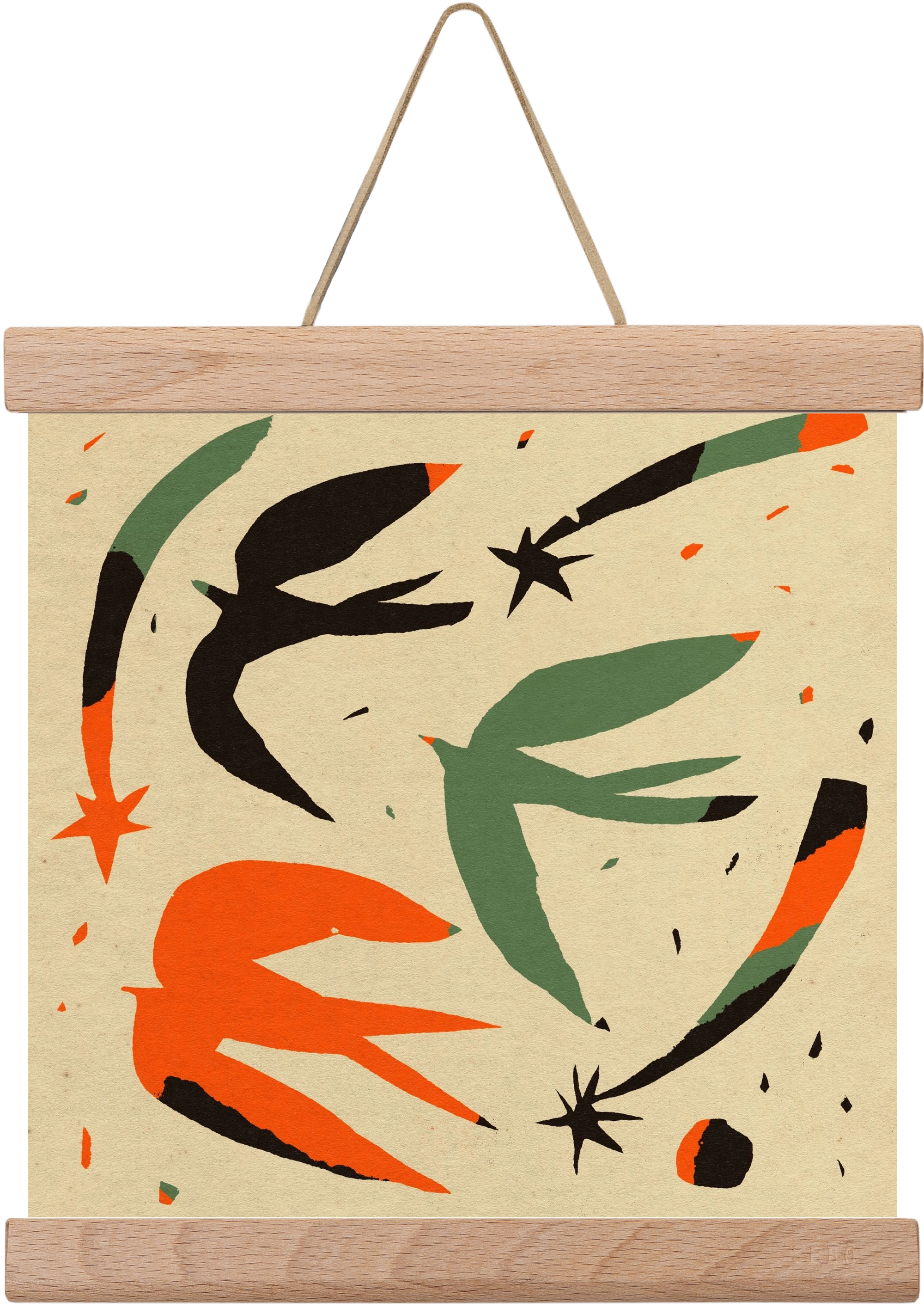 Bird pattern, 20x20 cm (20x20 cm), Tölgy akasztó