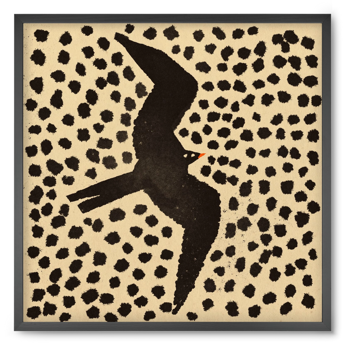 Black bird, 50x50 cm (50x50 cm), Fekete keret