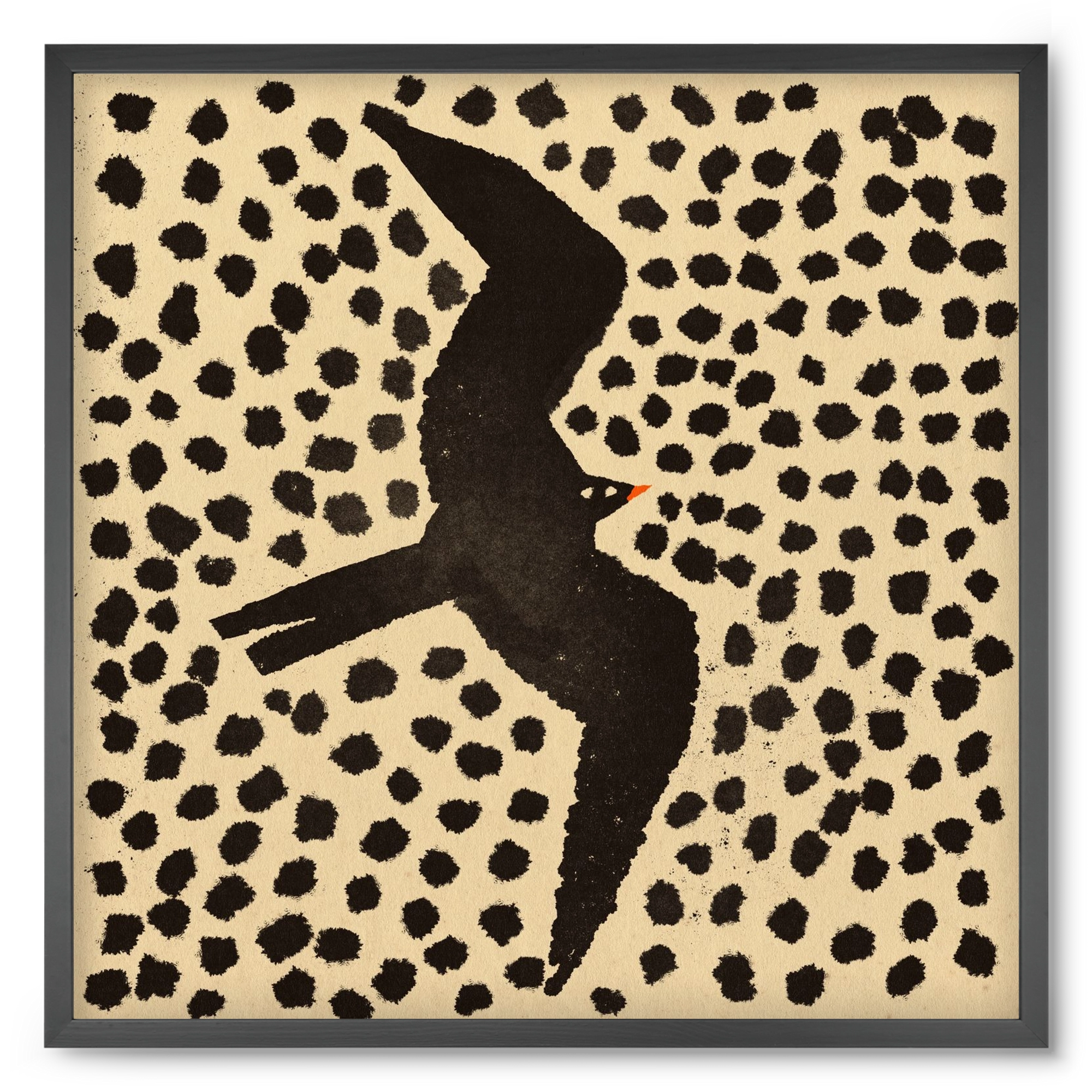 Black bird, 50x50 cm (50x50 cm), Fekete keret