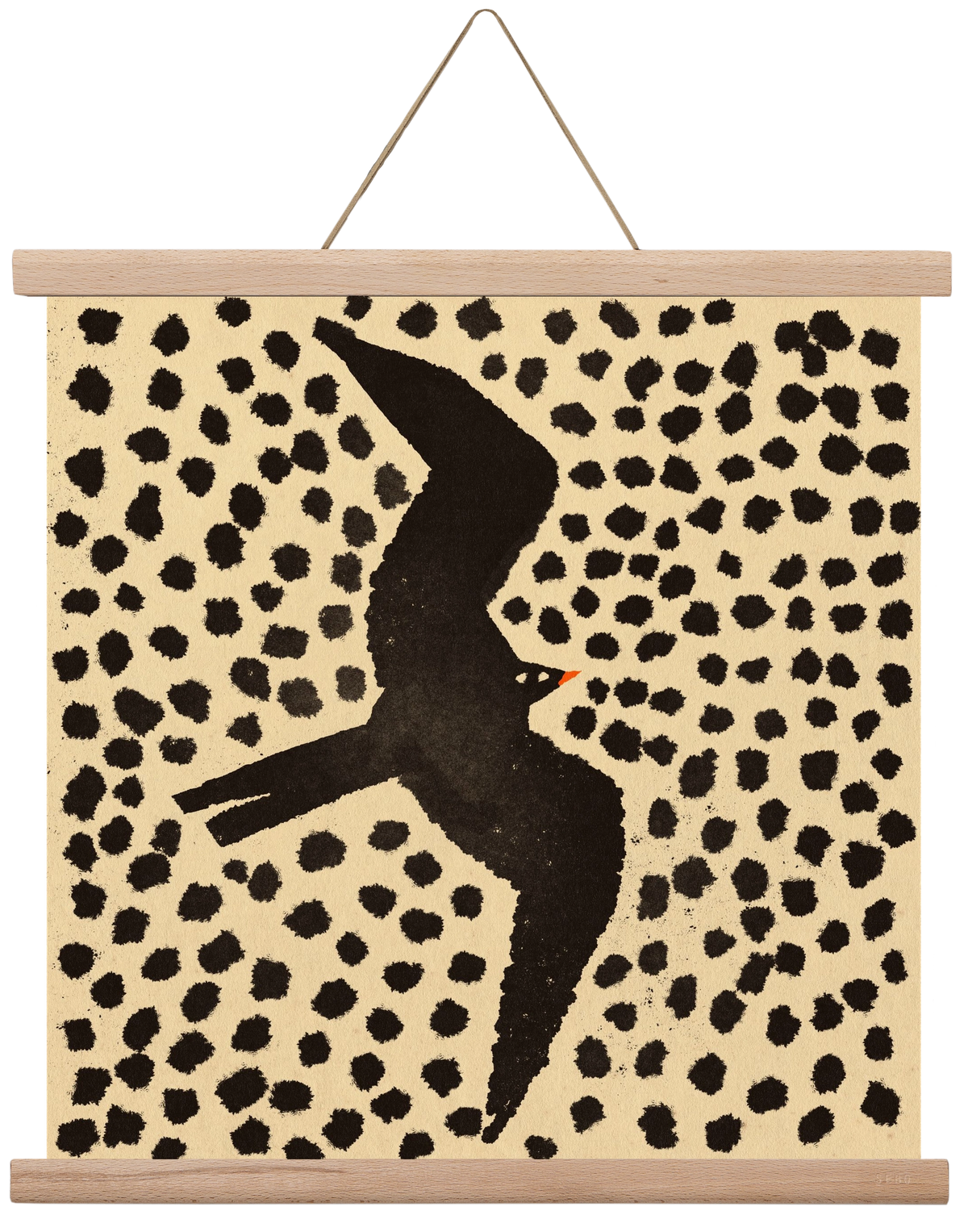 Black bird, 40x40 cm (40x40 cm), Tölgy akasztó