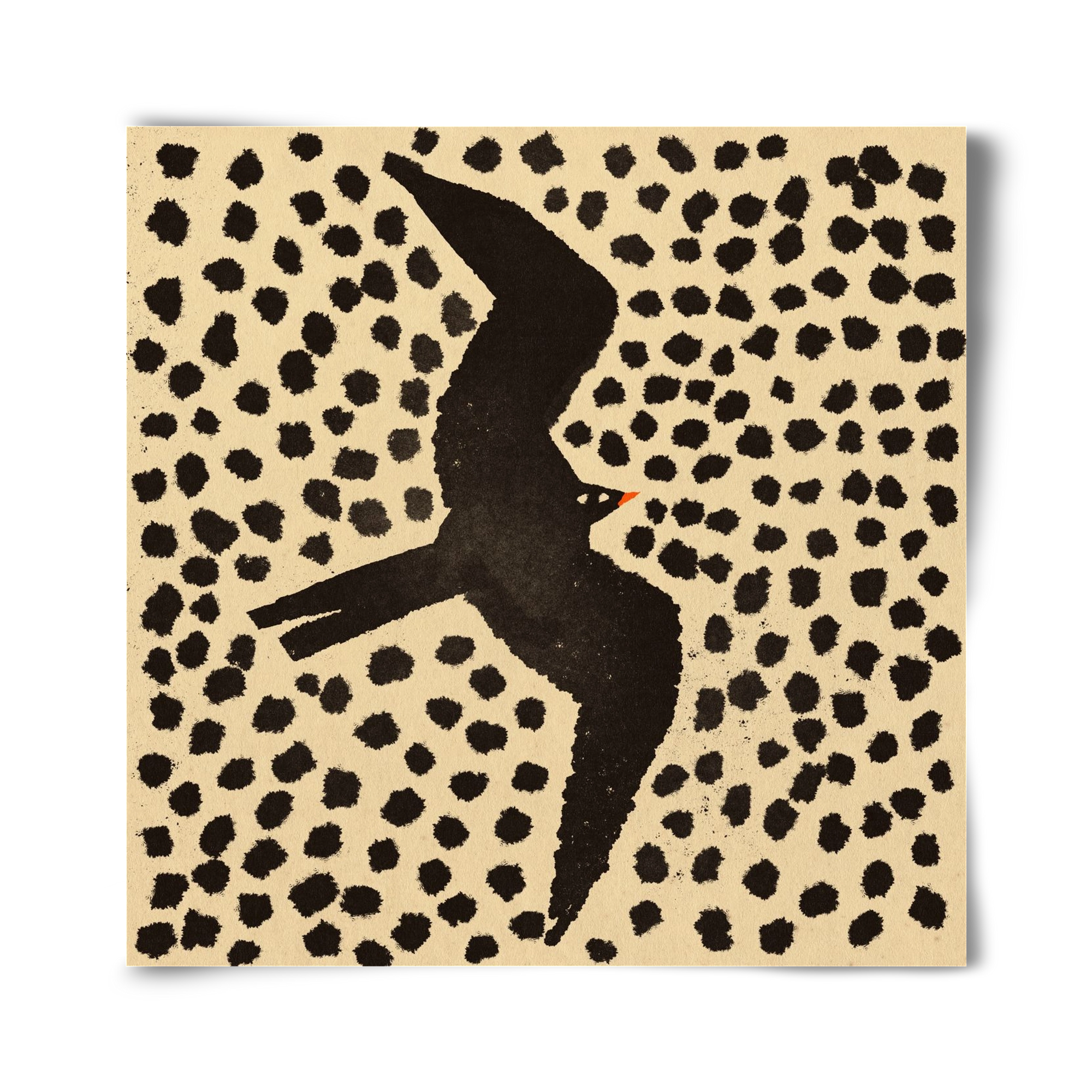 Black bird, 40x40 cm, Keret nélkül