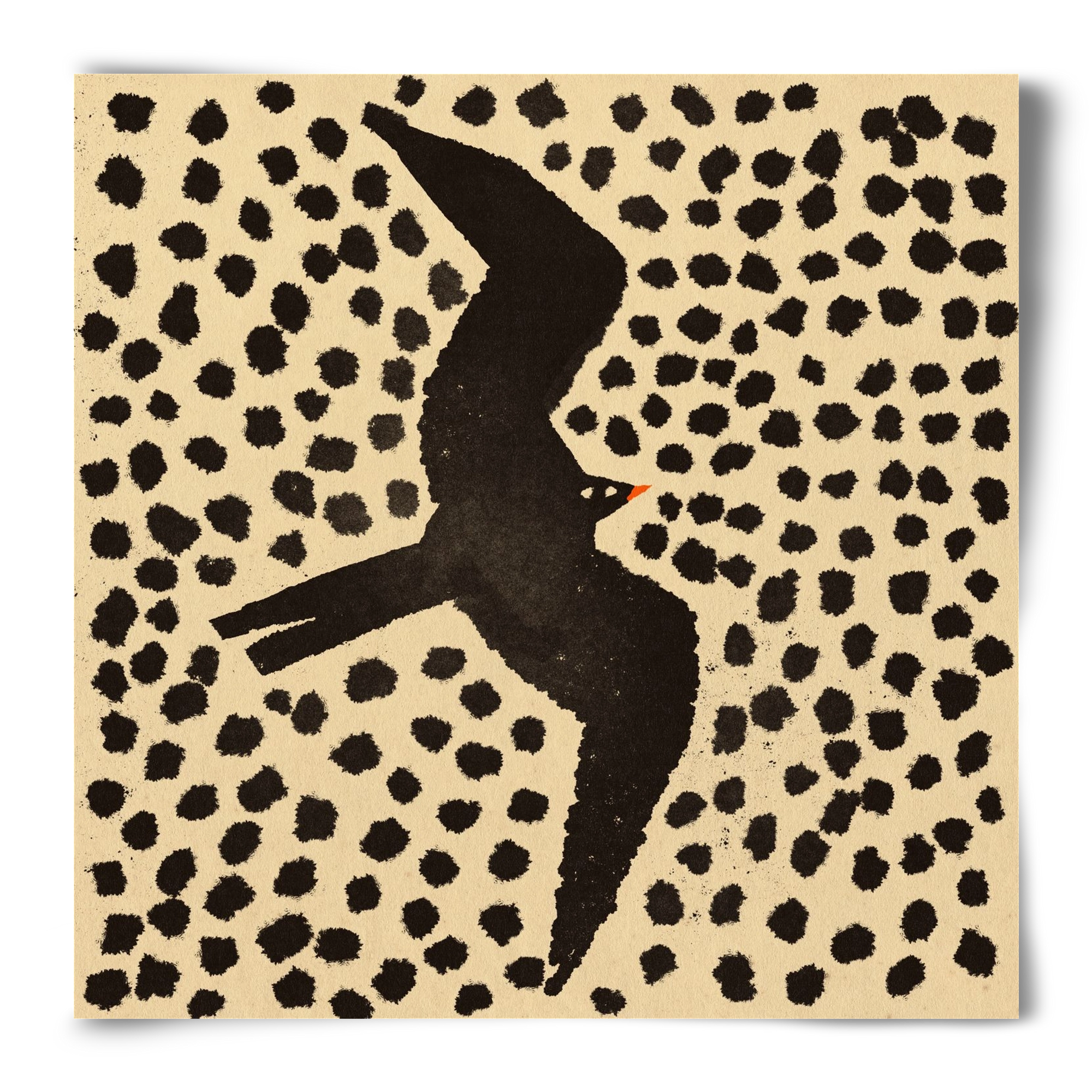 Black bird, 50x50 cm, Keret nélkül