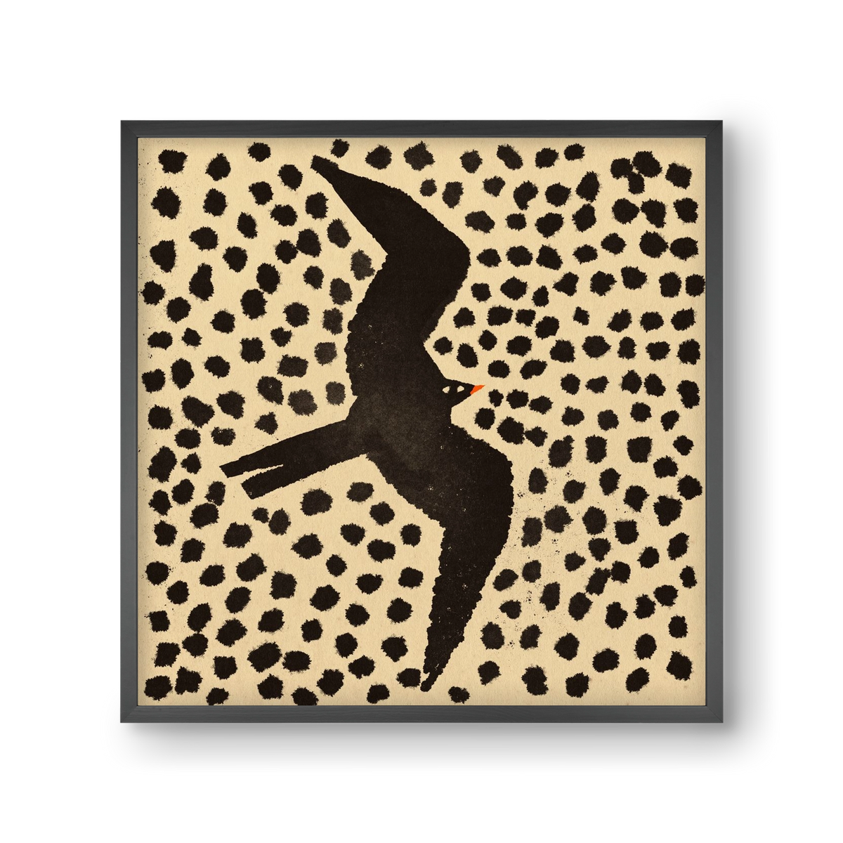 Black bird, 30x30 cm (30x30 cm), Fekete keret