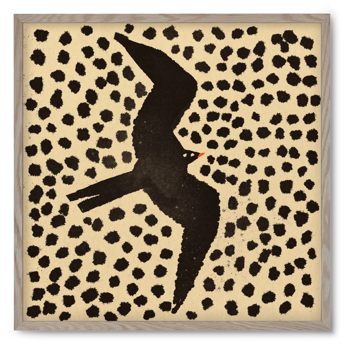 Black bird, 50x50 cm (50x50 cm), Tölgy keret