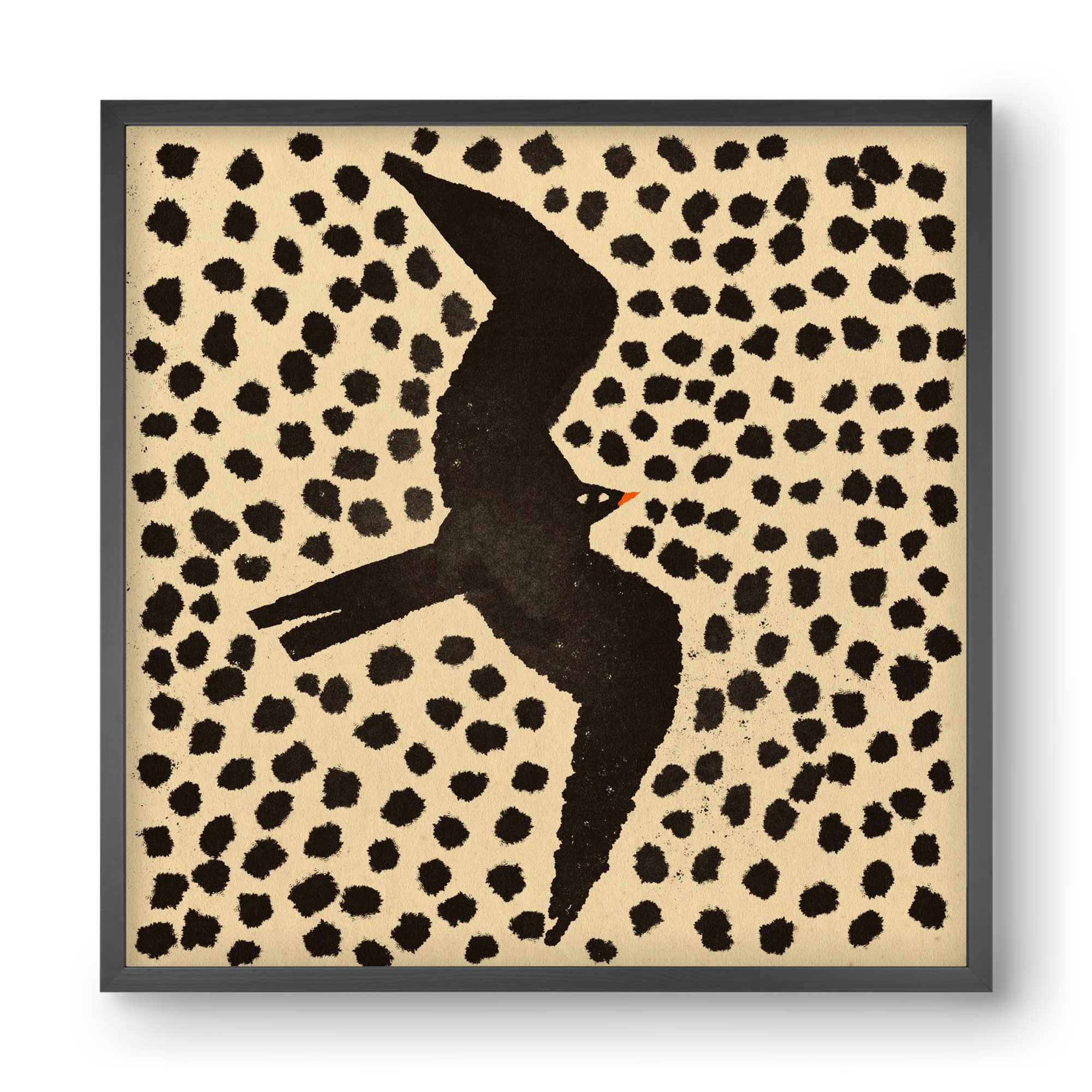 Black bird, 40x40 cm (40x40 cm), Fekete keret