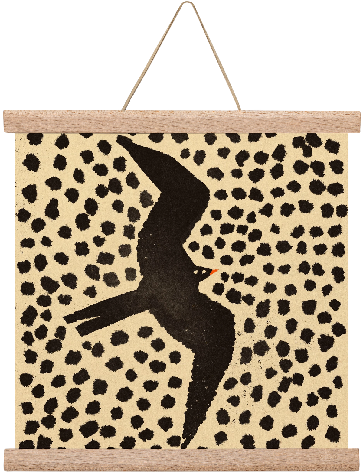 Black bird, 30x30 cm (30x30 cm), Tölgy akasztó