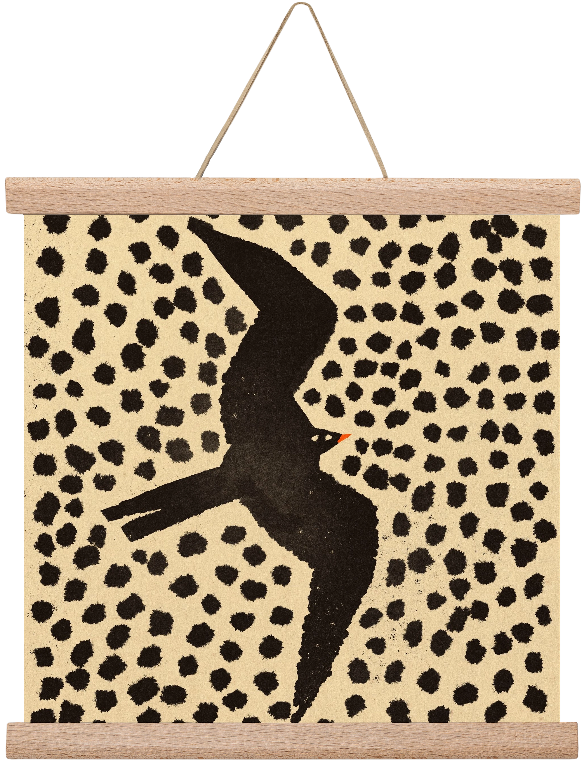 Black bird, 30x30 cm (30x30 cm), Tölgy akasztó