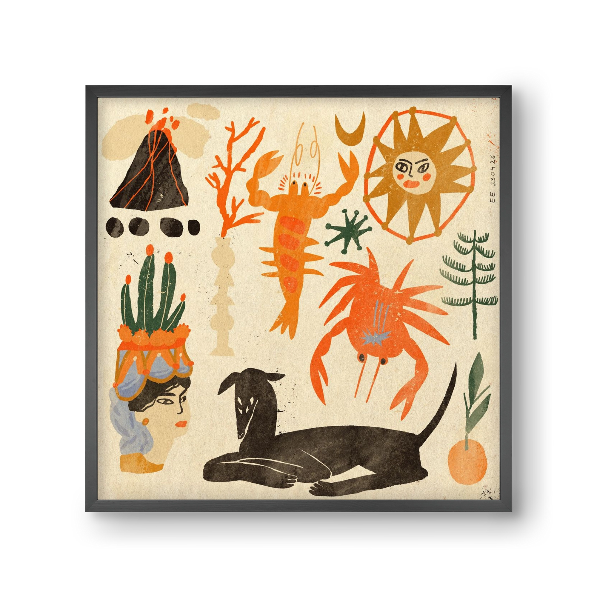 Catania, 30x30 cm (30x30 cm), Fekete keret