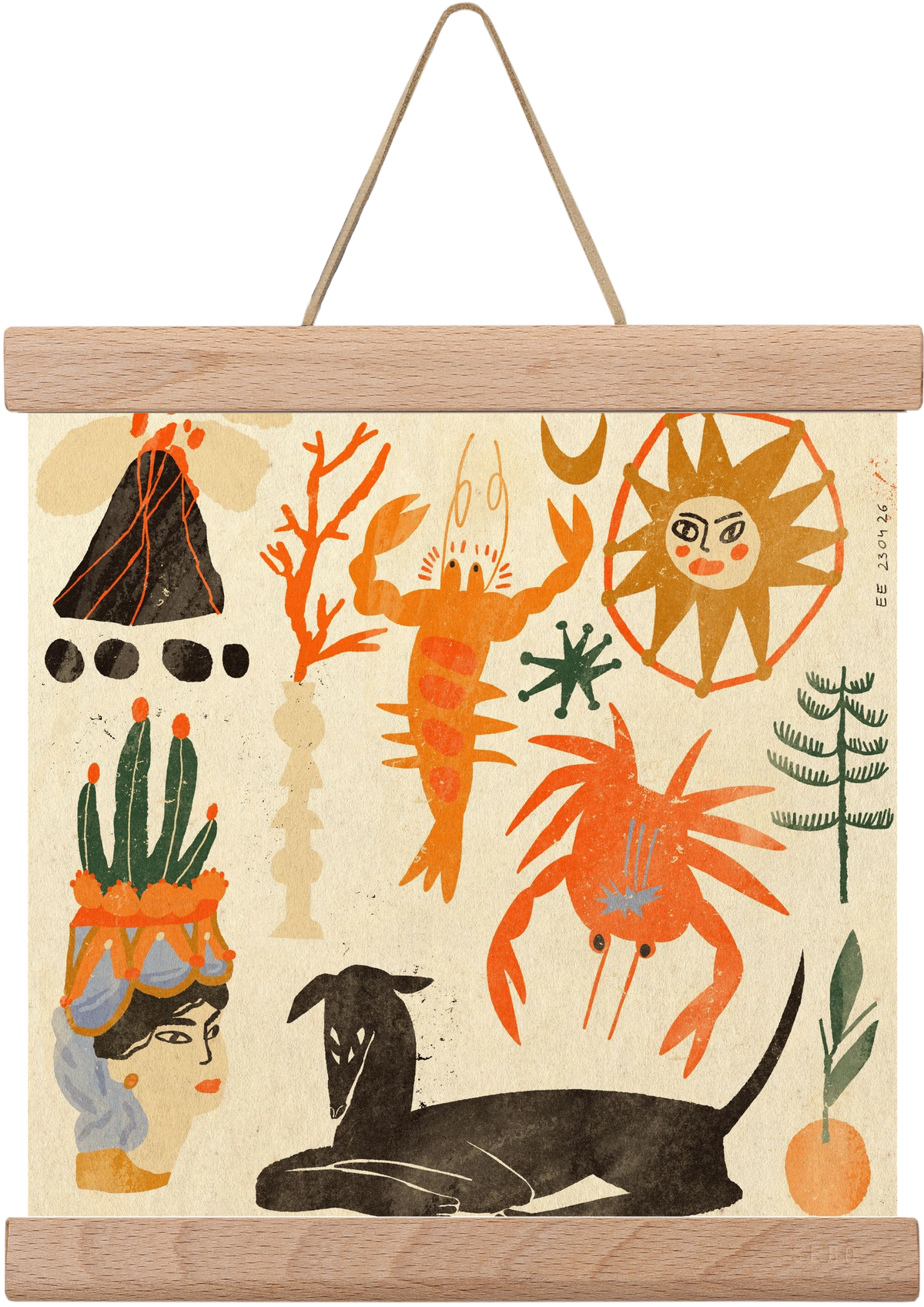 Catania, 20x20 cm (20x20 cm), Tölgy akasztó