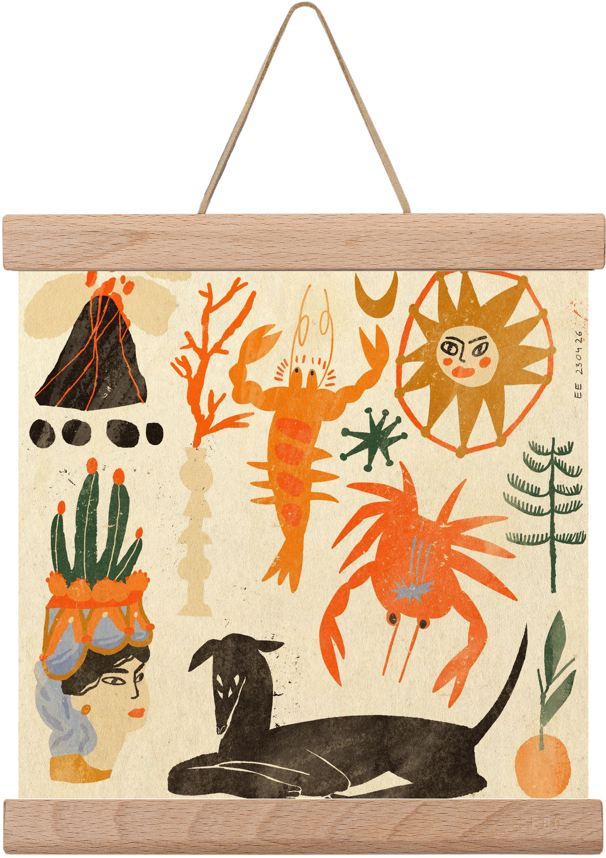 Catania, 20x20 cm (20x20 cm), Tölgy akasztó