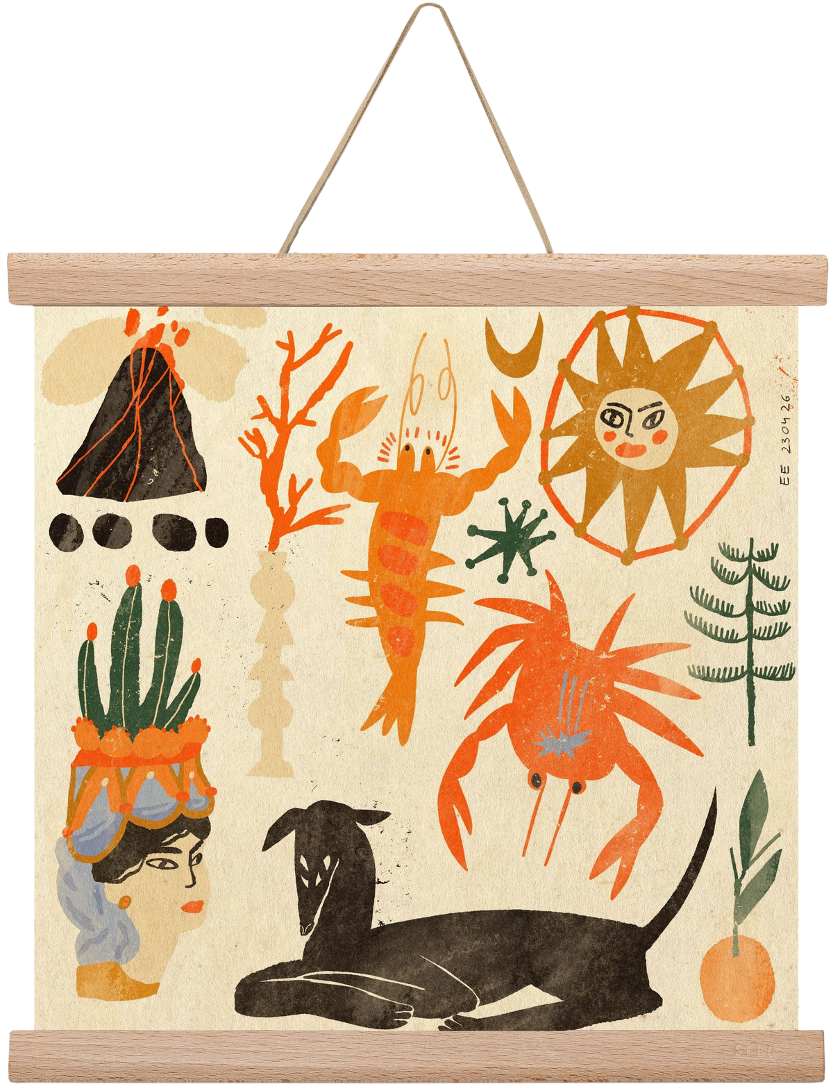 Catania, 30x30 cm (30x30 cm), Tölgy akasztó