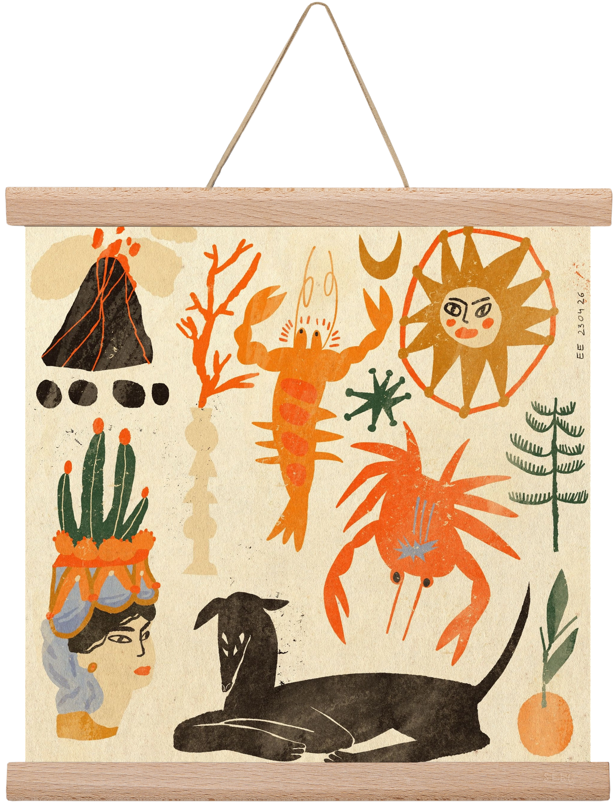 Catania, 30x30 cm (30x30 cm), Tölgy akasztó