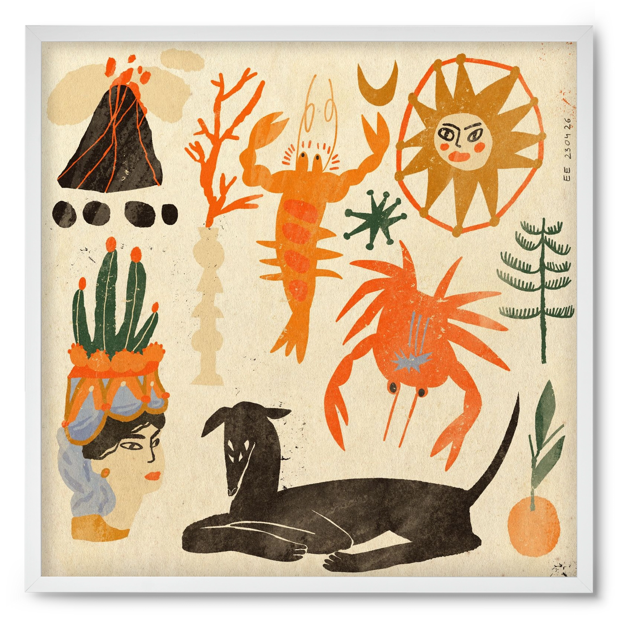 Catania, 50x50 cm (50x50 cm), Fehér keret