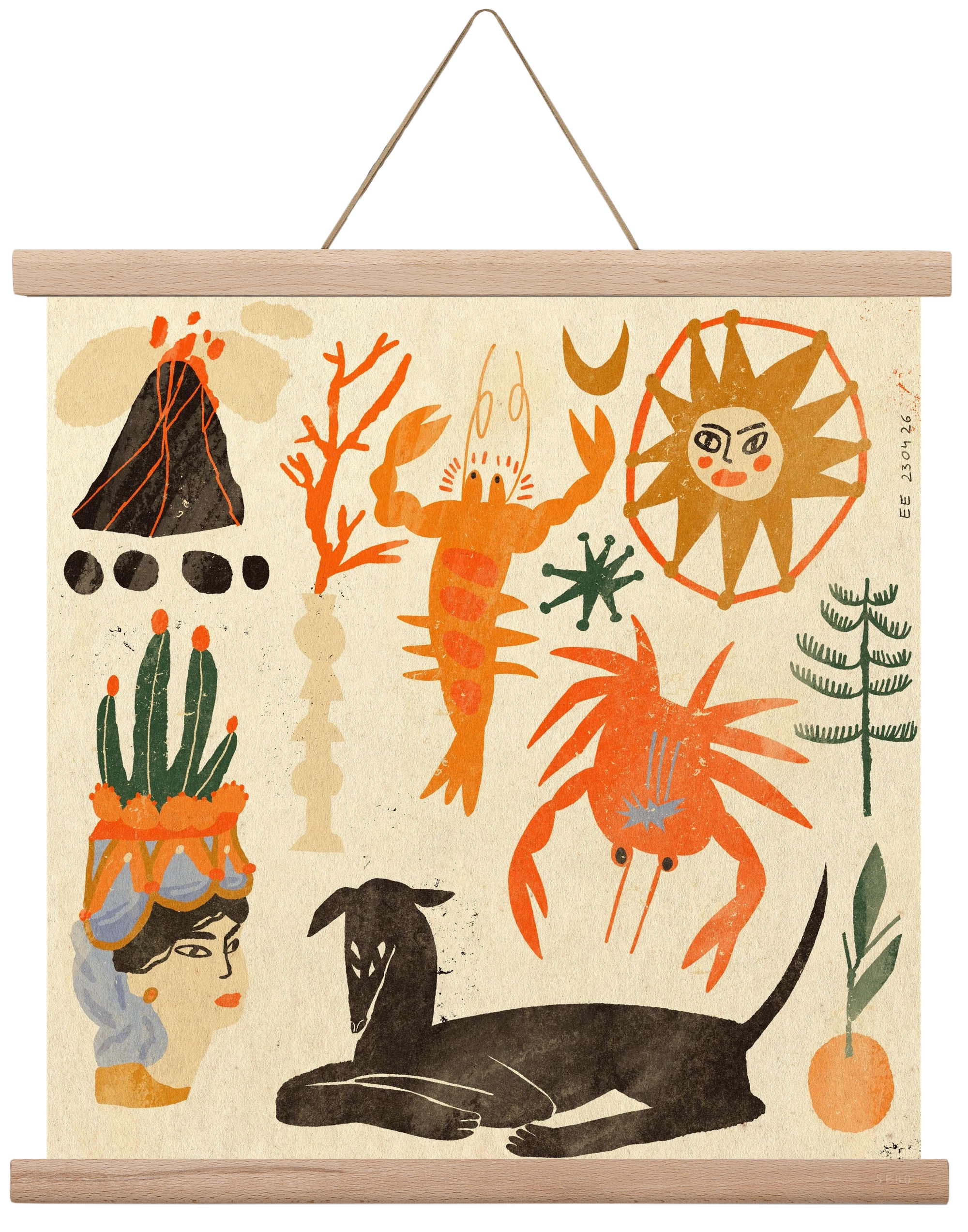 Catania, 40x40 cm (40x40 cm), Tölgy akasztó