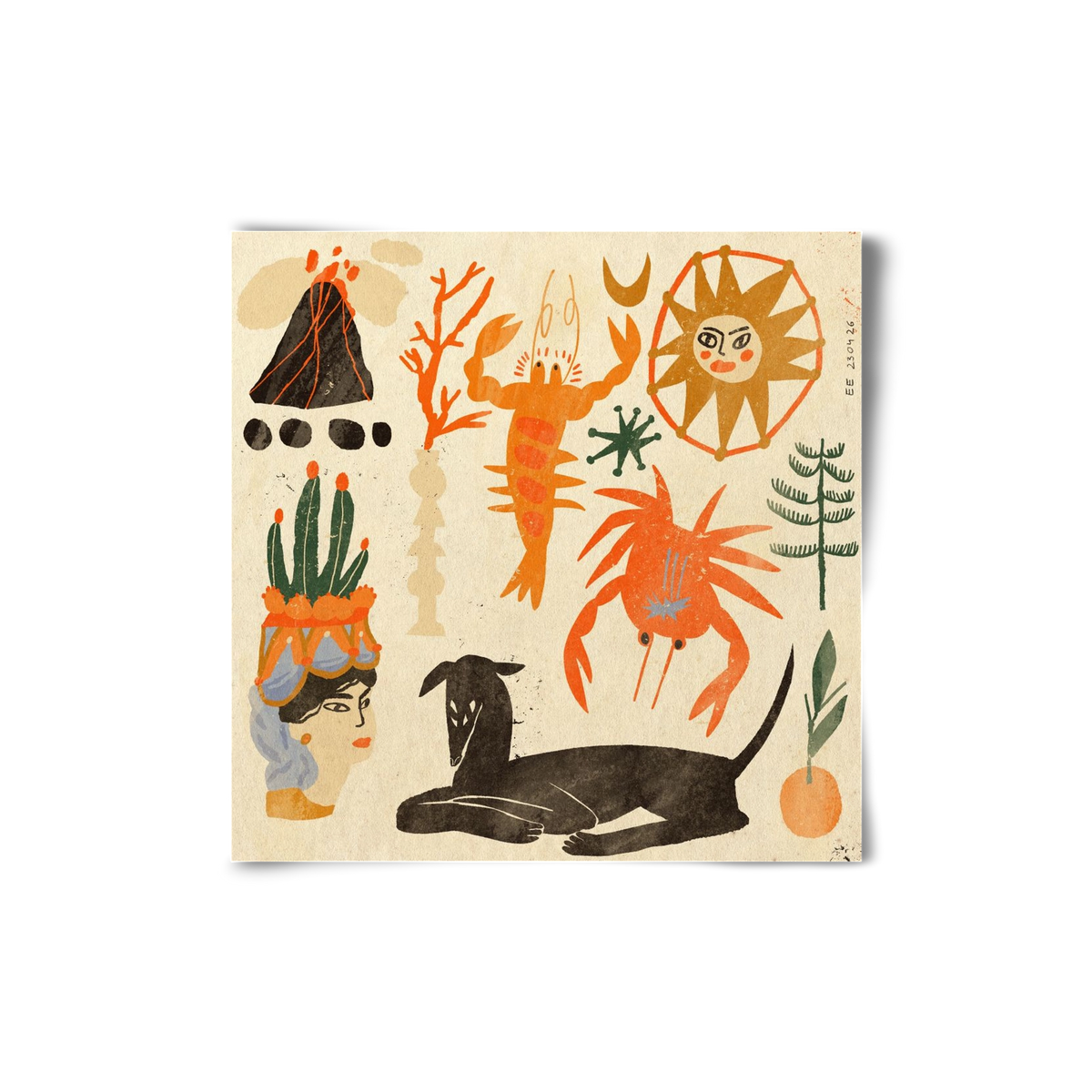 Catania, 20x20 cm, Keret nélkül