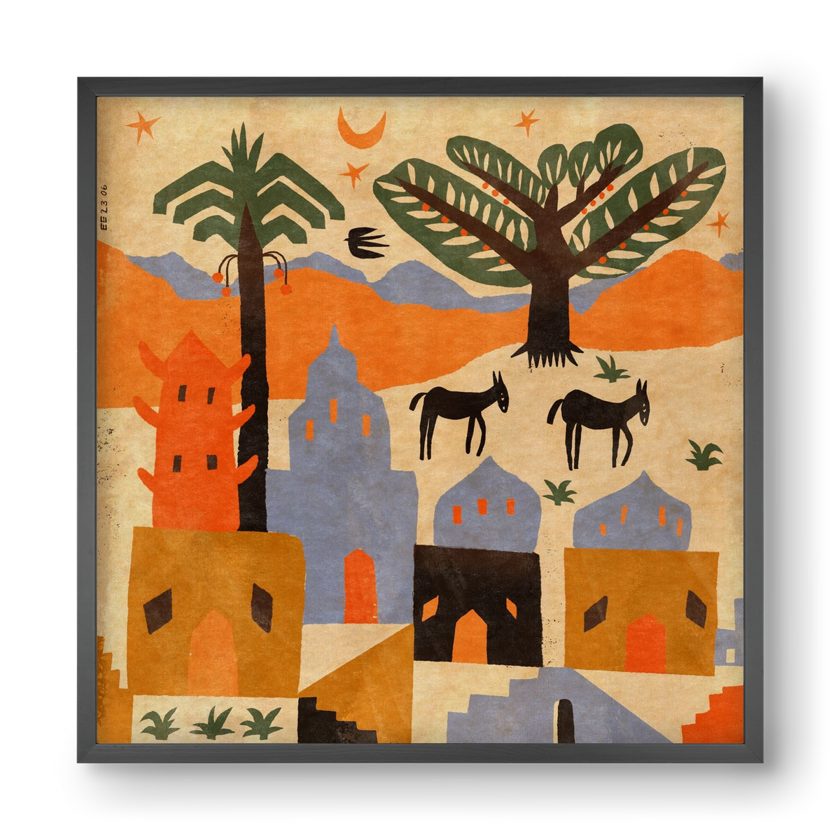 Egypt, 40x40 cm (40x40 cm), Fekete keret