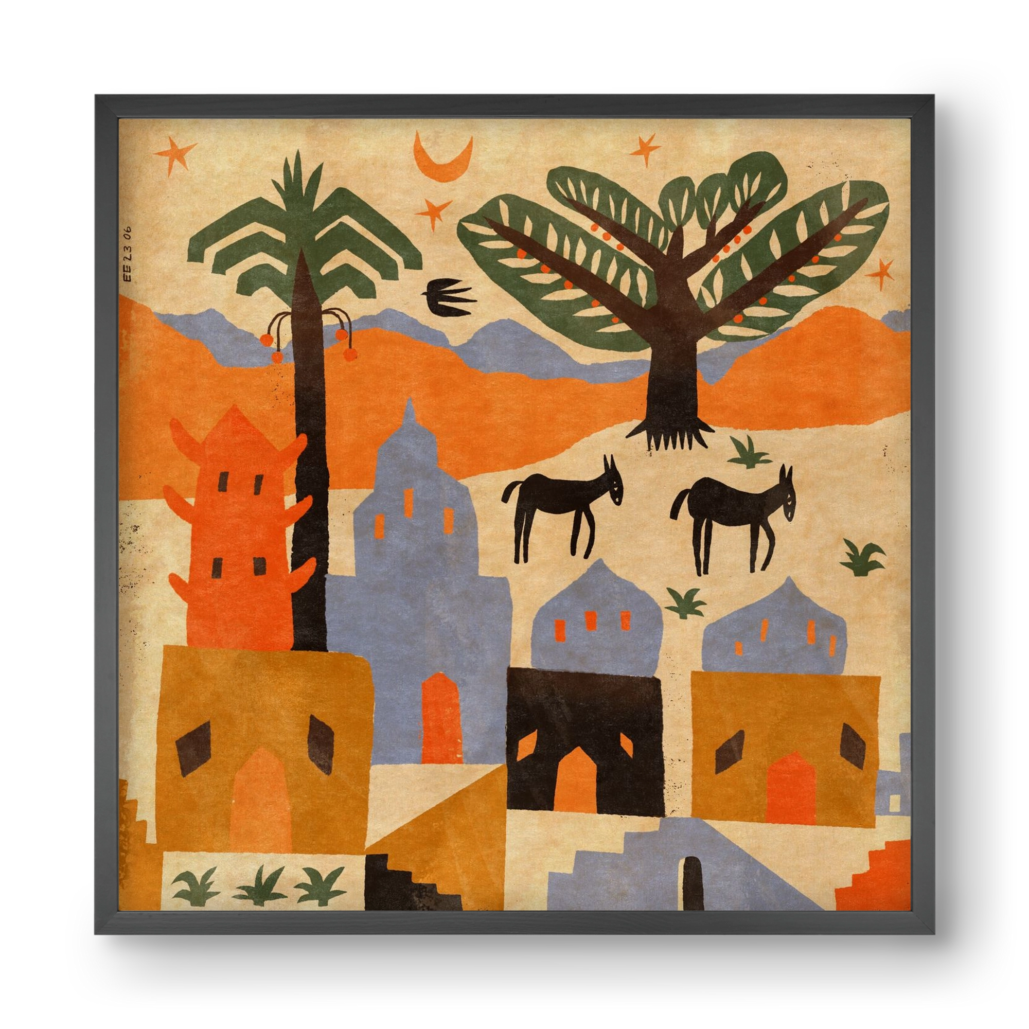 Egypt, 40x40 cm (40x40 cm), Fekete keret