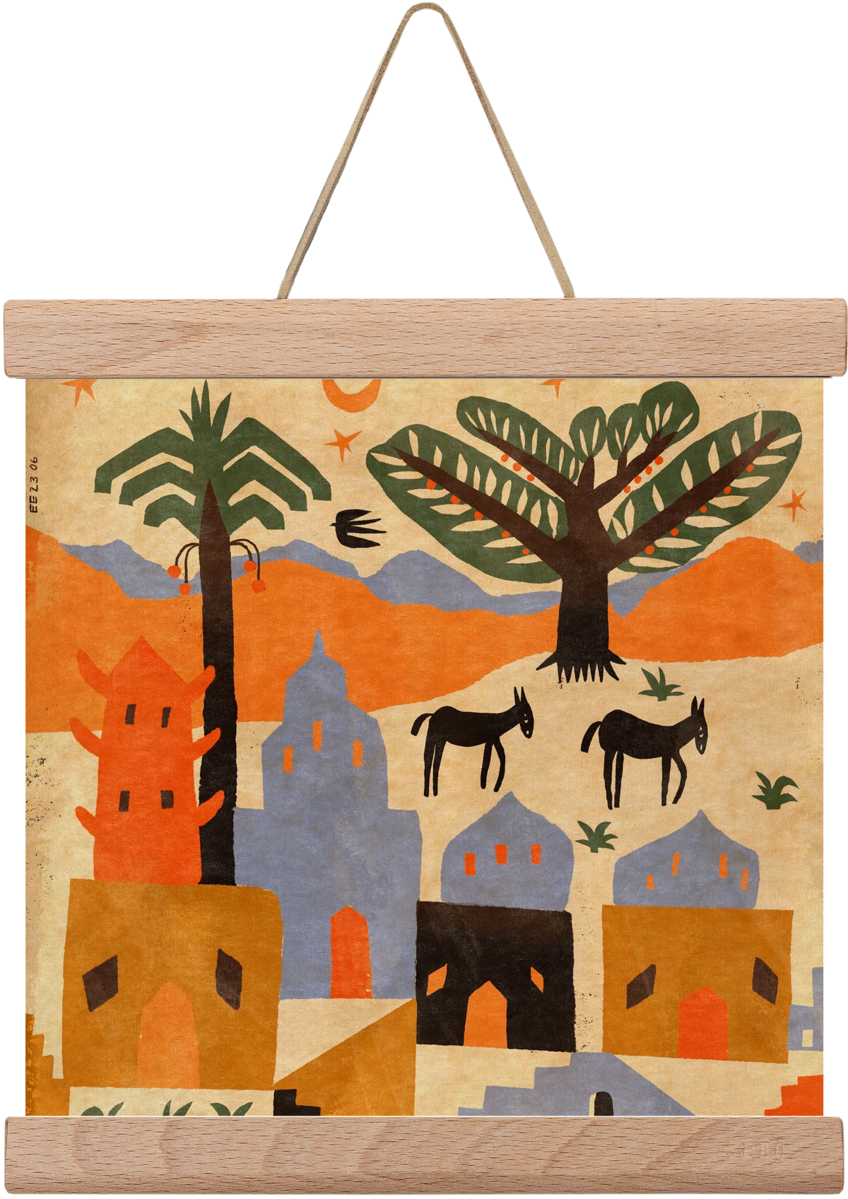 Egypt, 20x20 cm (20x20 cm), Tölgy akasztó