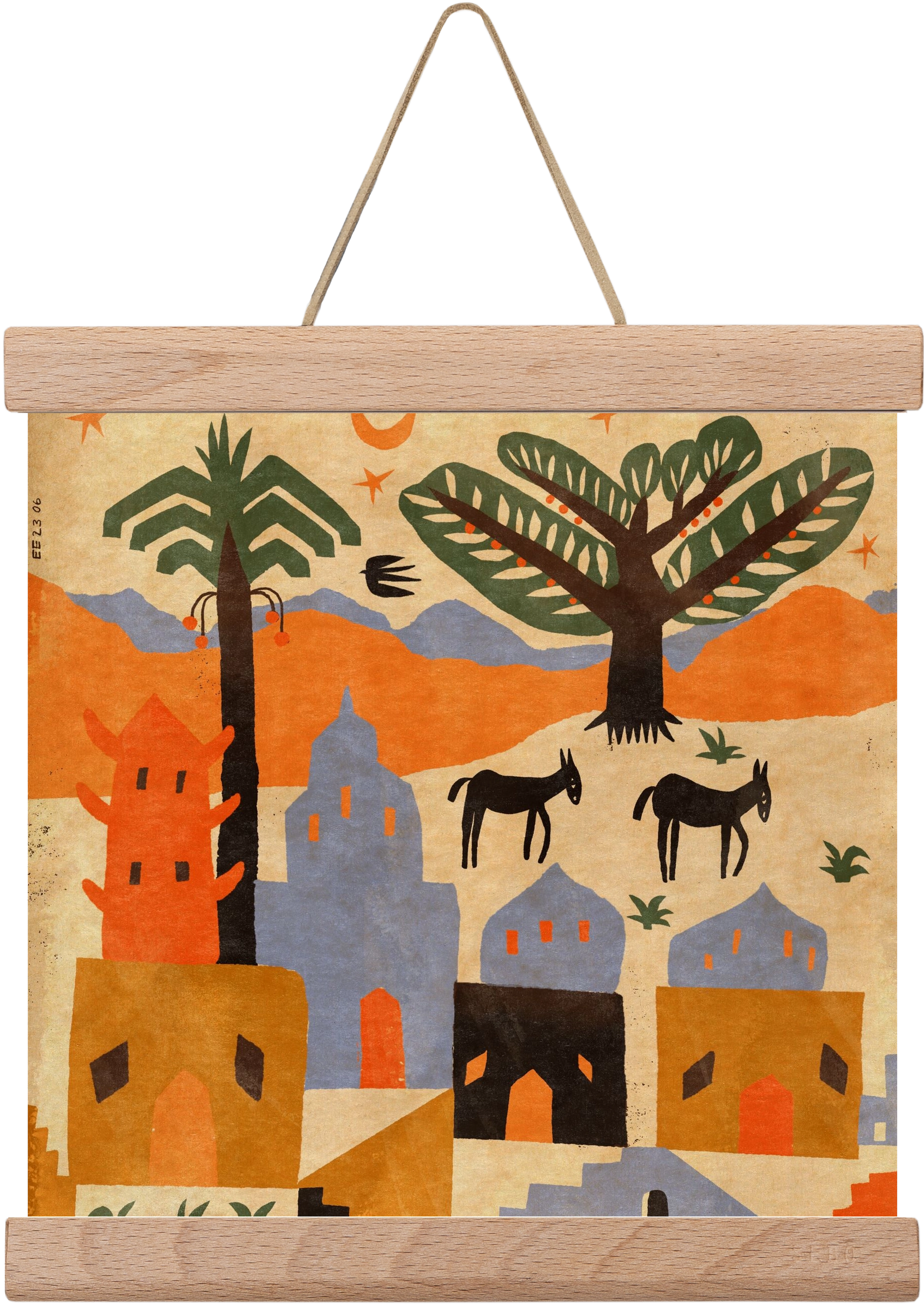 Egypt, 20x20 cm (20x20 cm), Tölgy akasztó