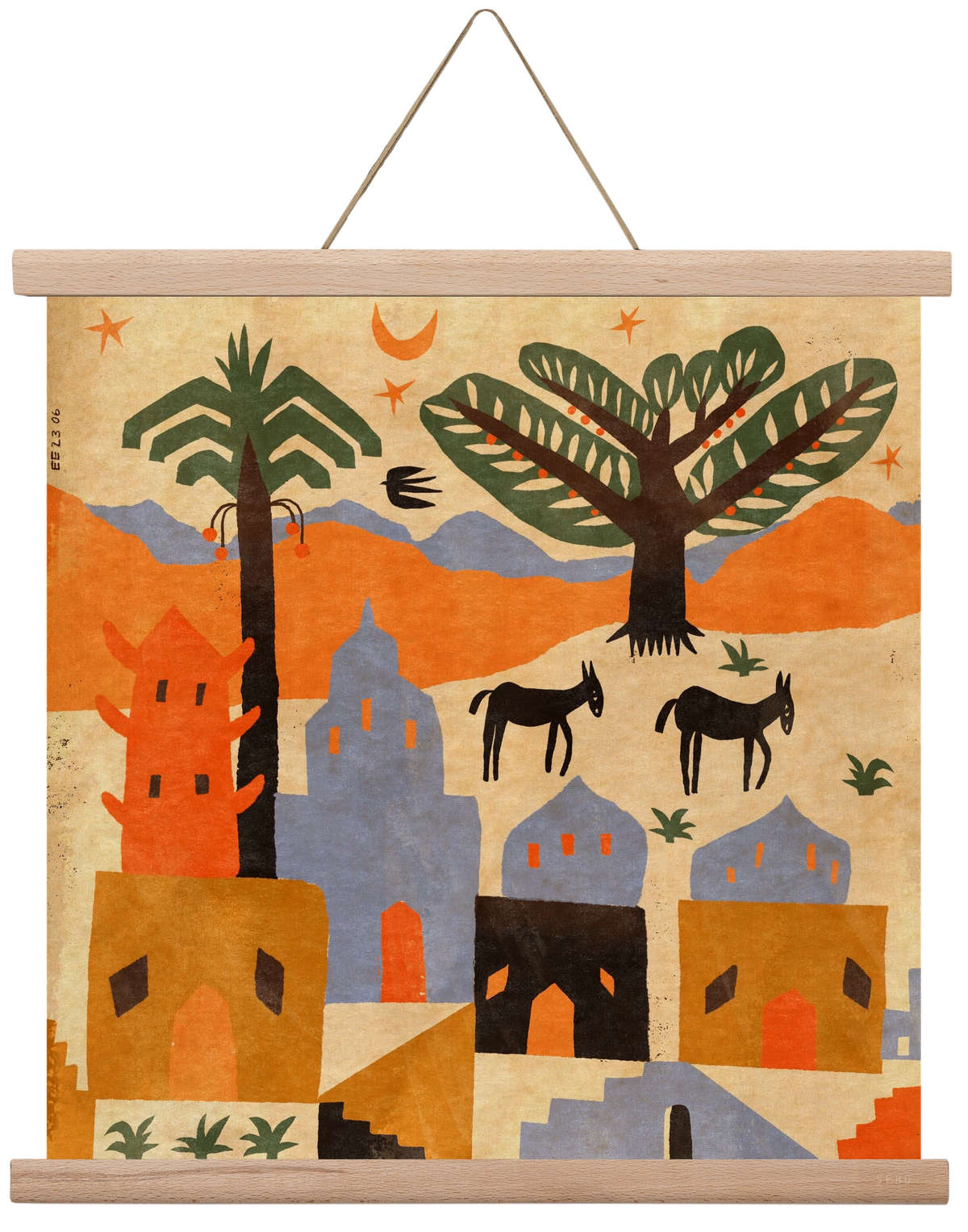 Egypt, 40x40 cm (40x40 cm), Tölgy akasztó