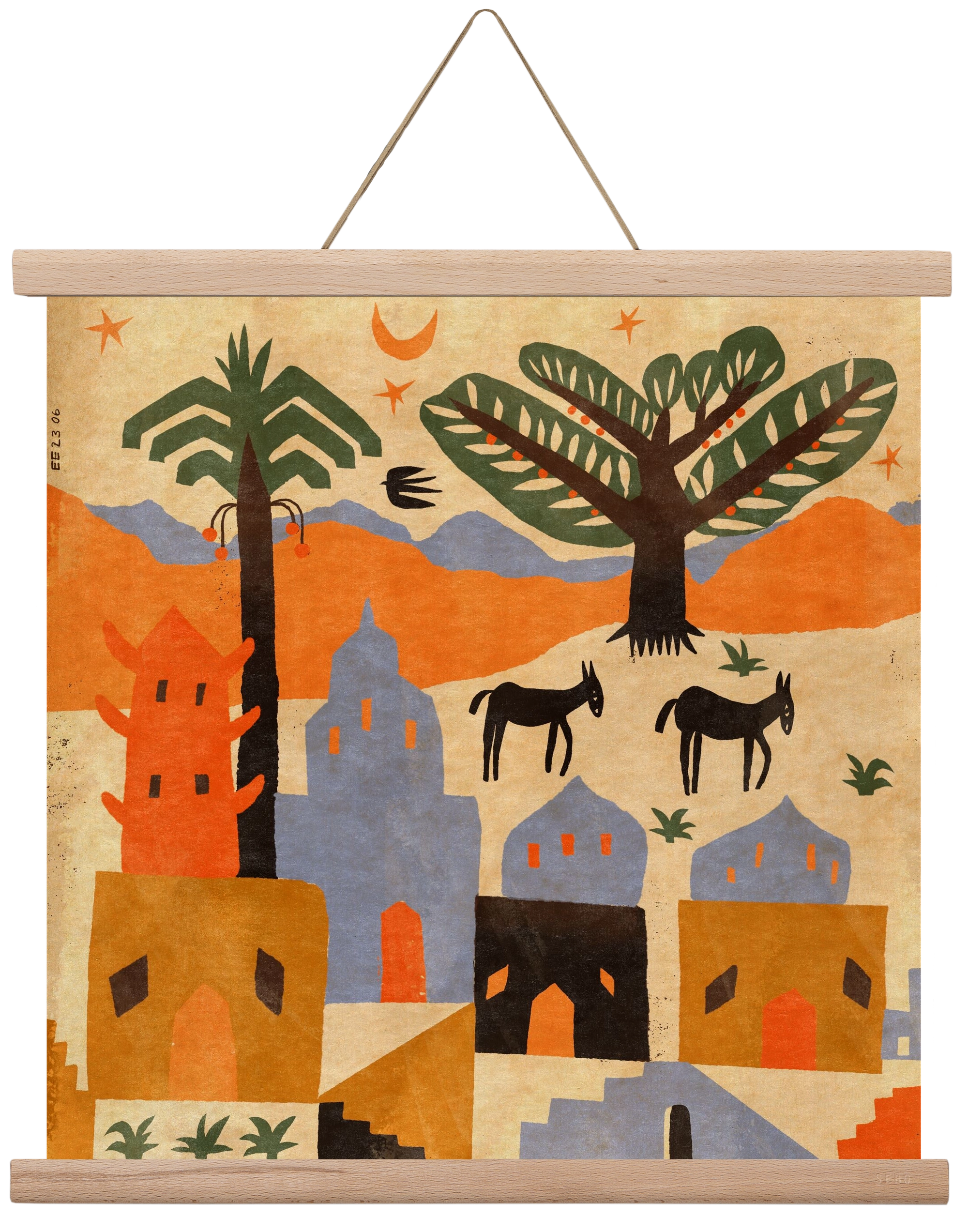 Egypt, 40x40 cm (40x40 cm), Tölgy akasztó