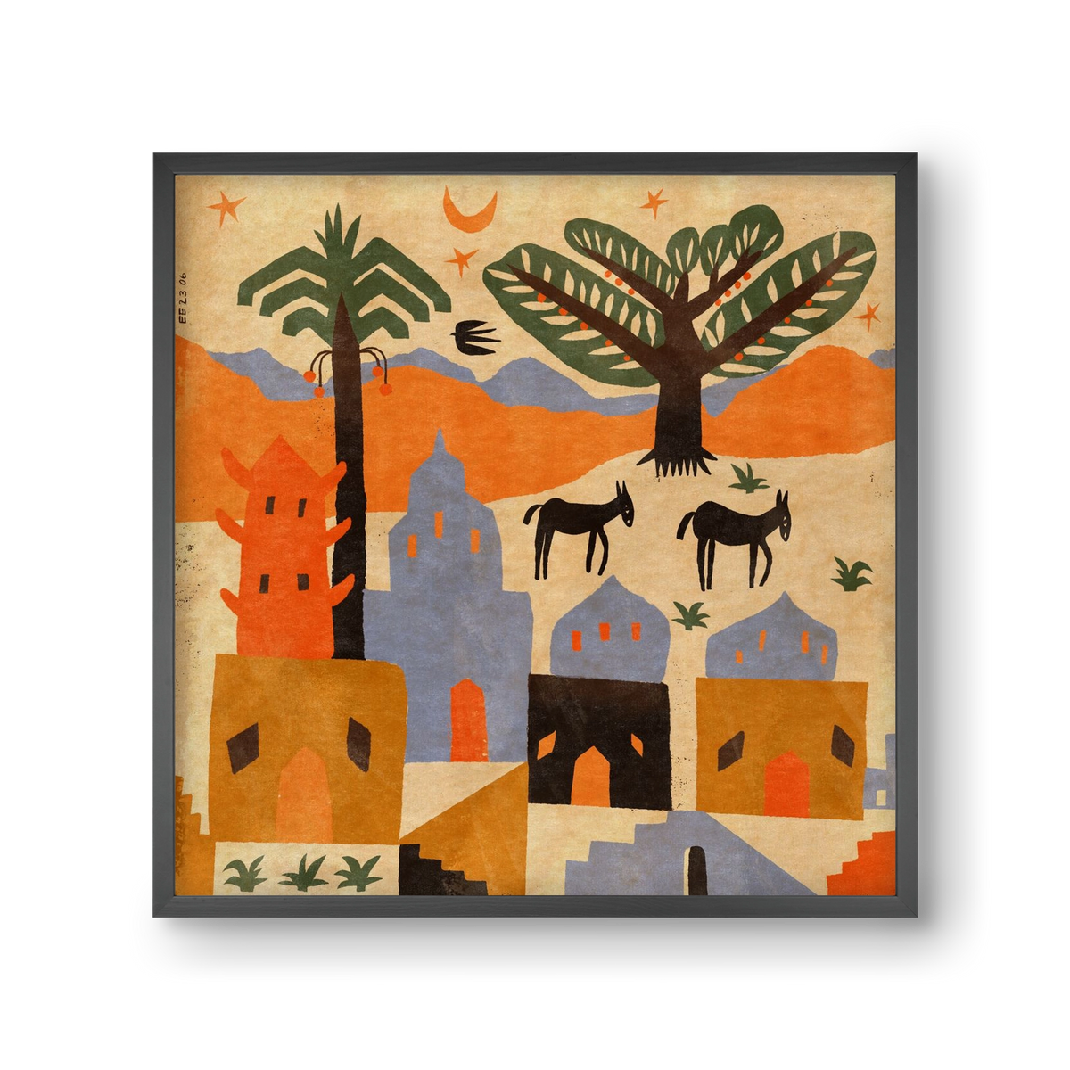 Egypt, 30x30 cm (30x30 cm), Fekete keret