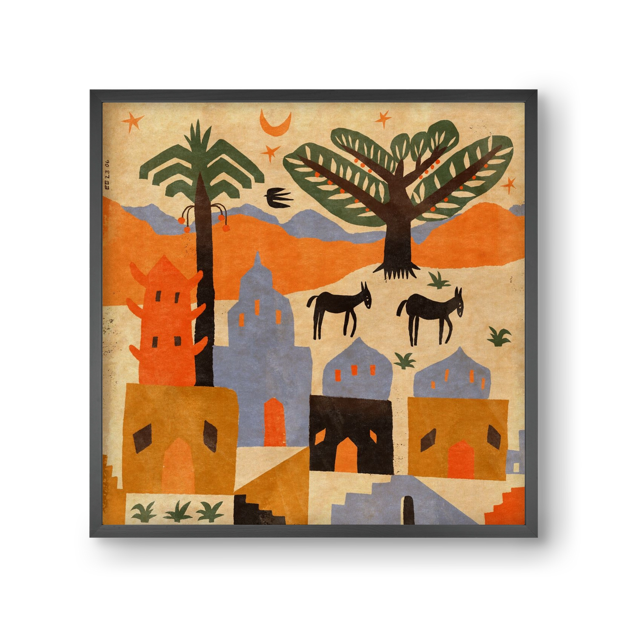 Egypt, 30x30 cm (30x30 cm), Fekete keret