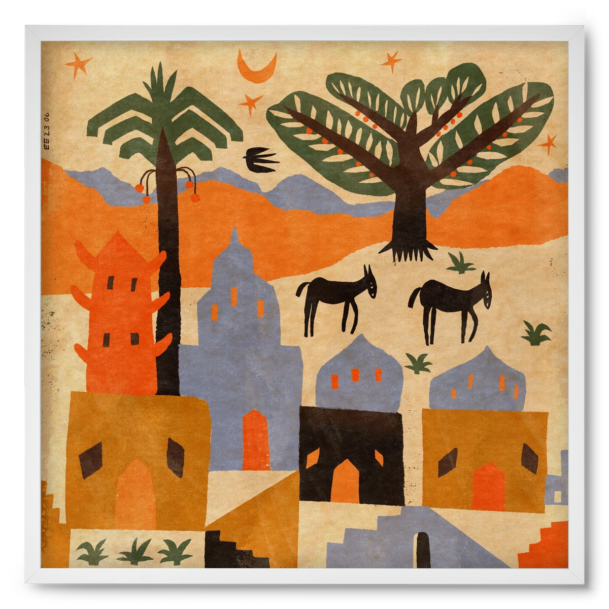 Egypt, 50x50 cm (50x50 cm), Fehér keret