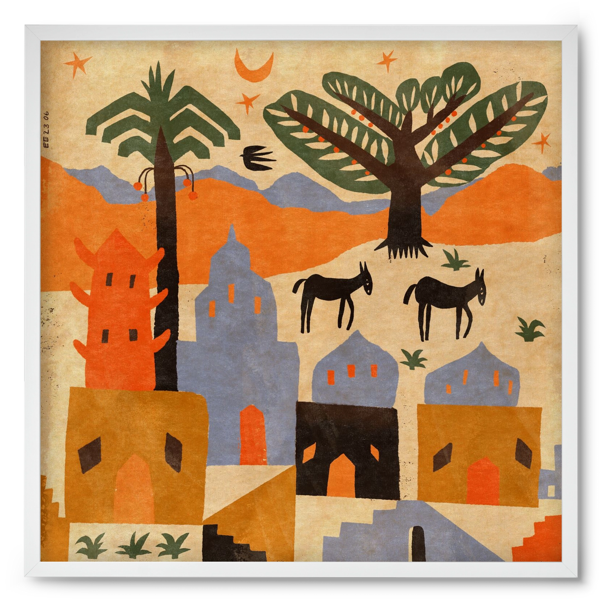 Egypt, 50x50 cm (50x50 cm), Fehér keret