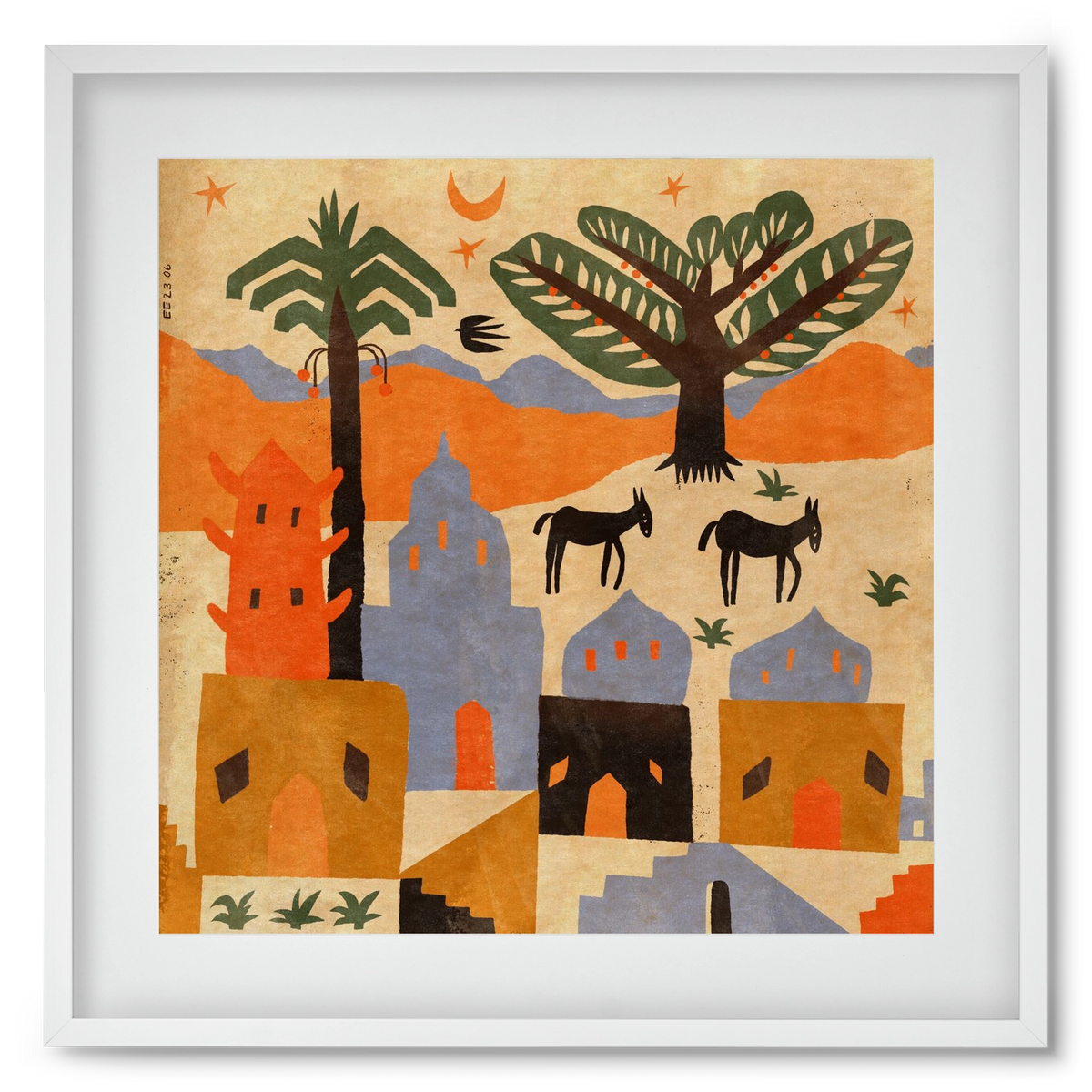 Egypt, 50x50 cm (40x40 cm), Fehér keret, paszpartuval