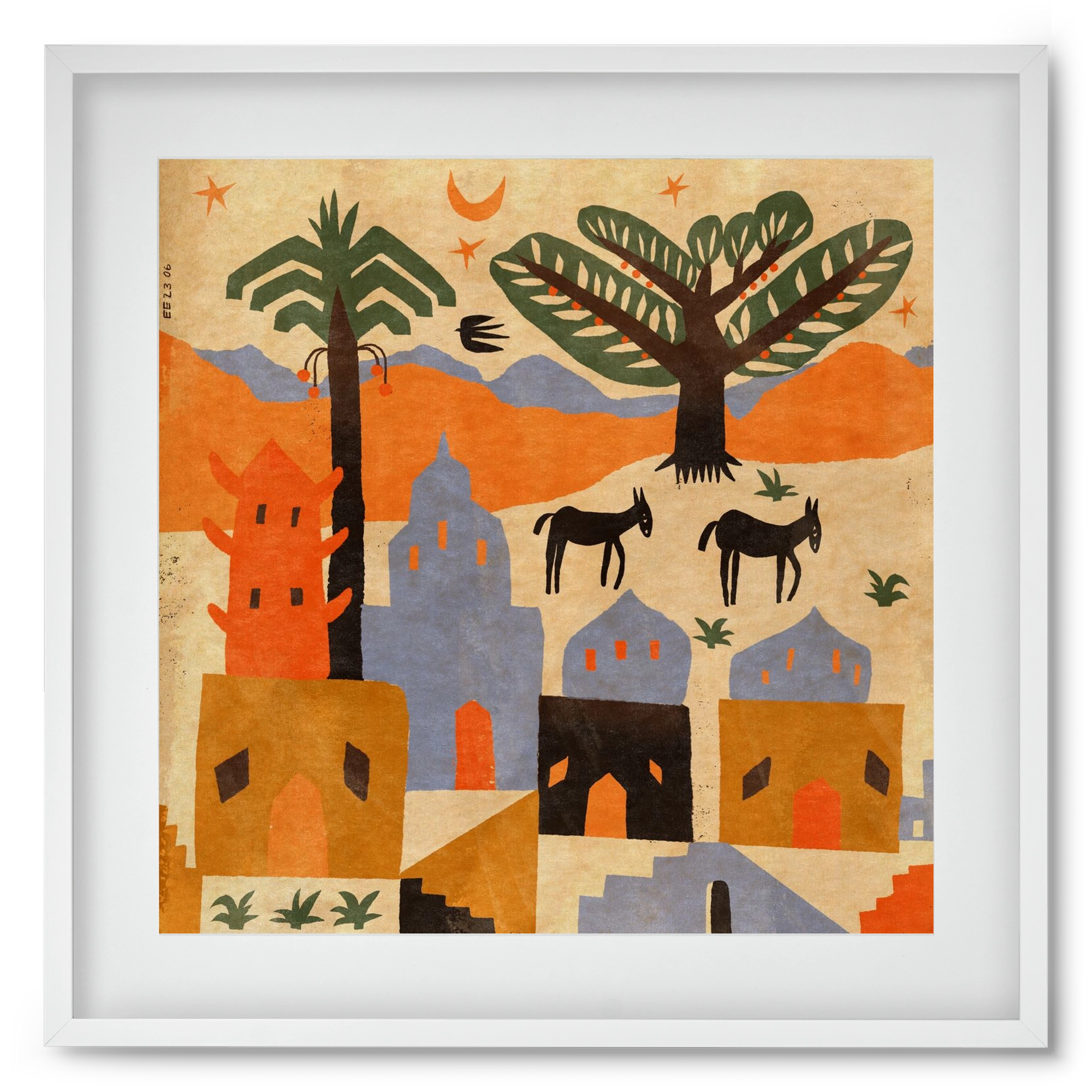 Egypt, 50x50 cm (40x40 cm), Fehér keret, paszpartuval