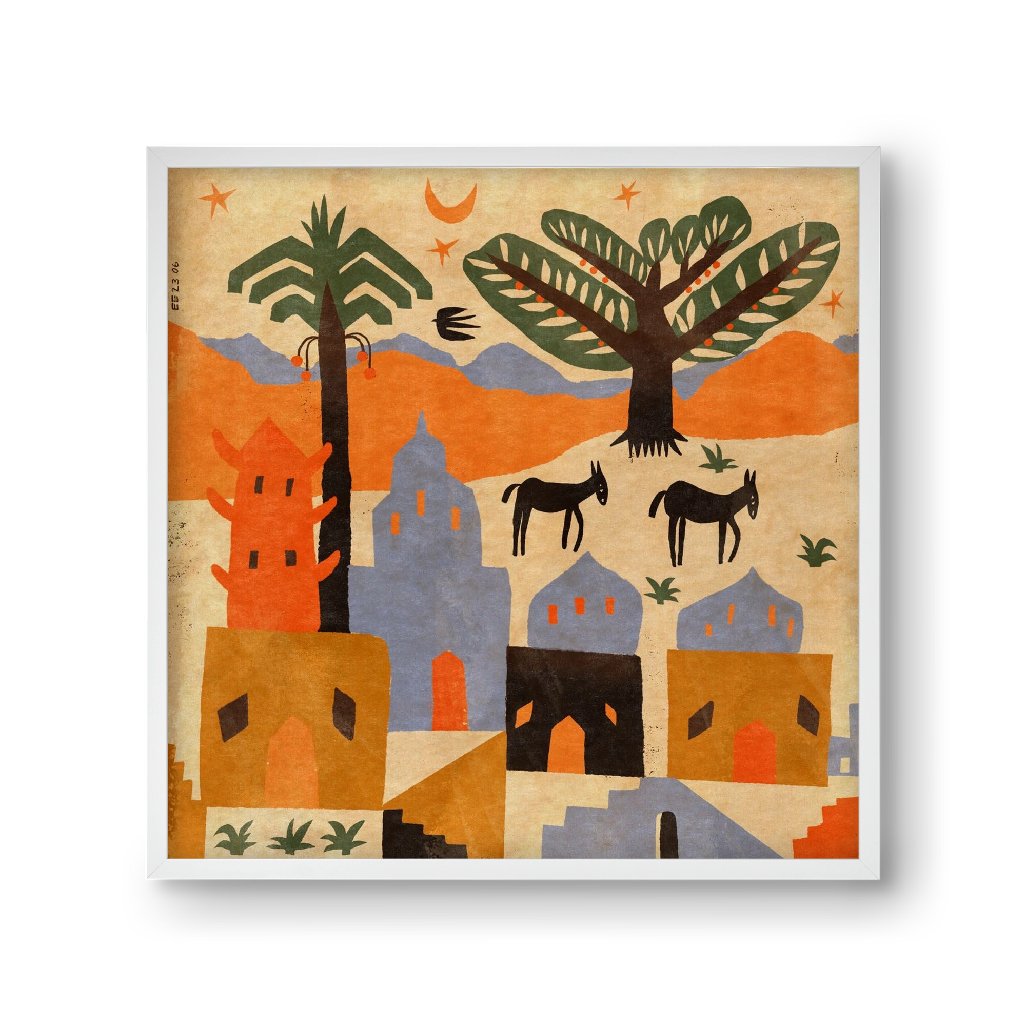 Egypt, 30x30 cm (30x30 cm), Fehér keret