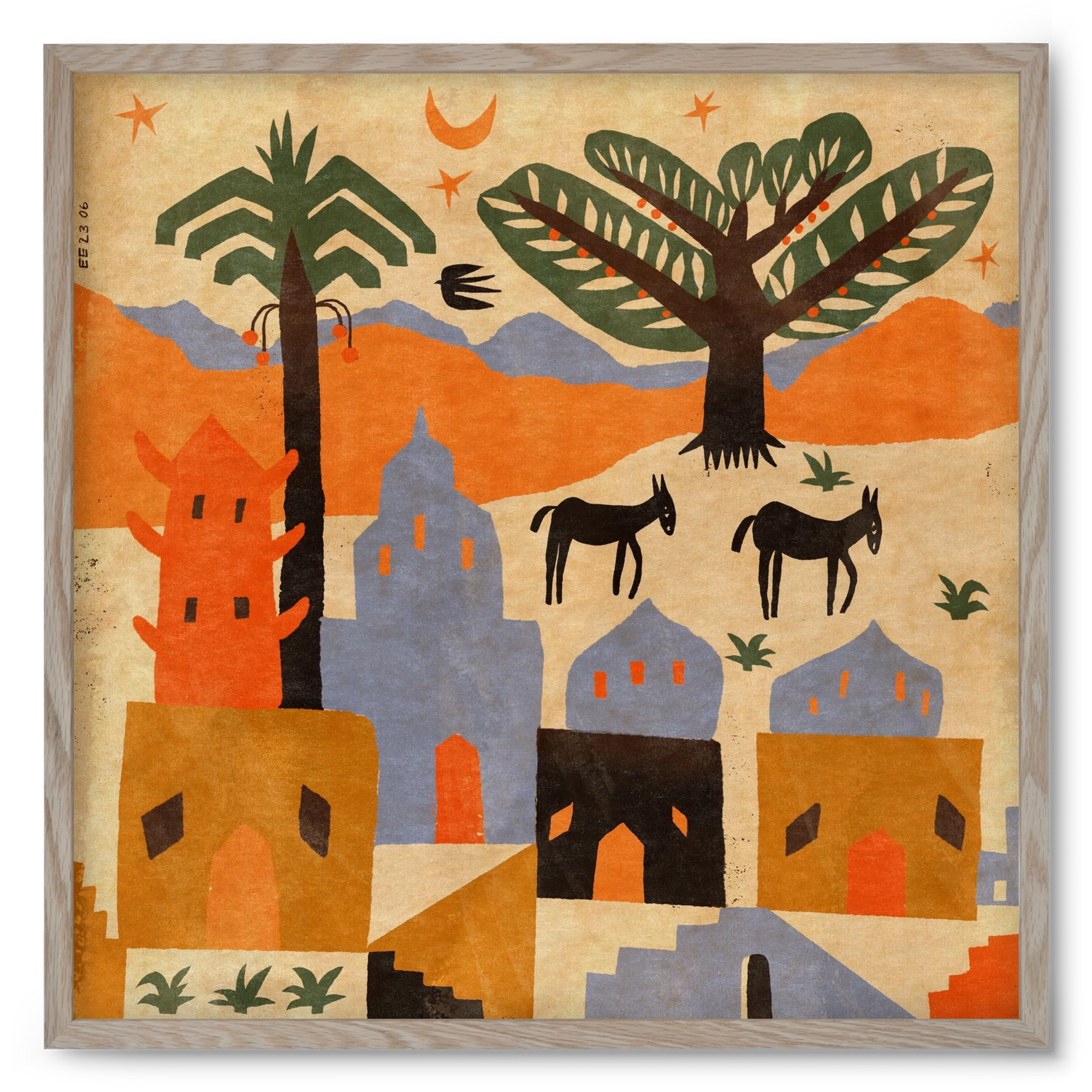 Egypt, 50x50 cm (50x50 cm), Tölgy keret