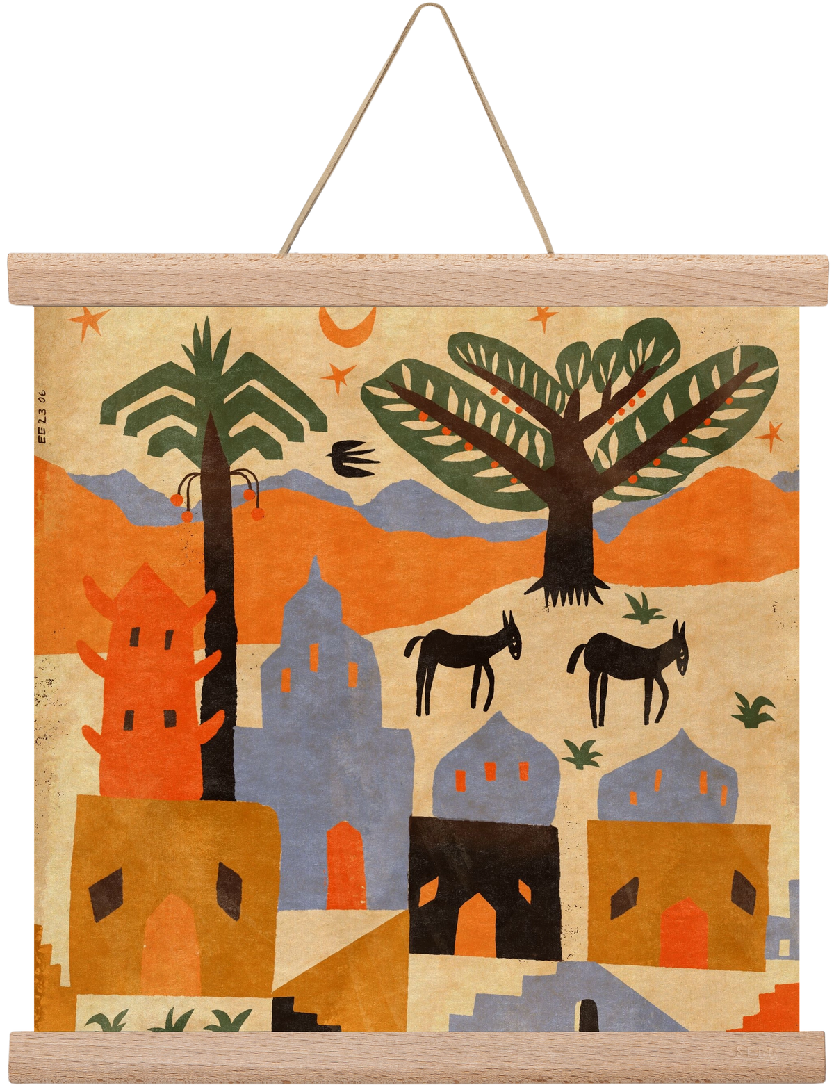 Egypt, 30x30 cm (30x30 cm), Tölgy akasztó