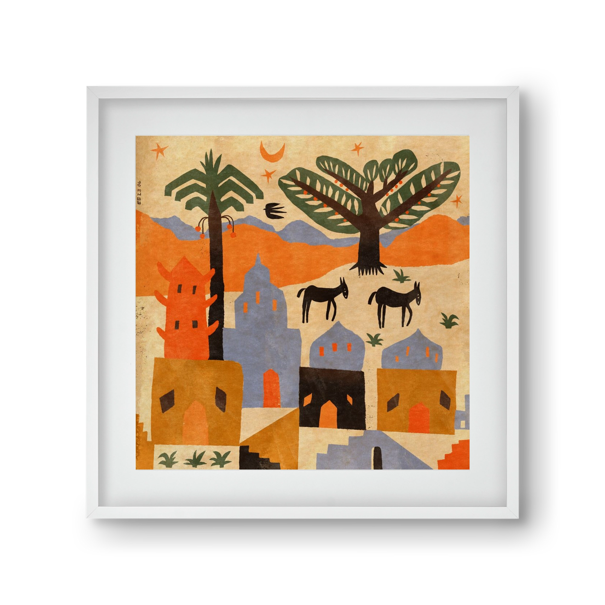 Egypt, 30x30 cm (20x20 cm), Fehér keret, paszpartuval