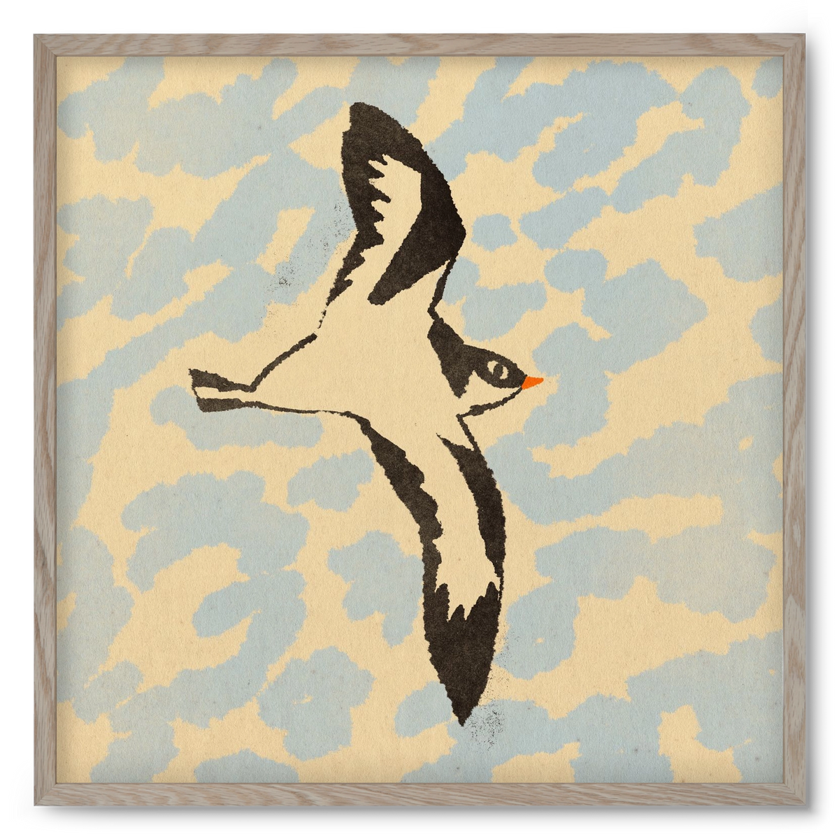 Swallow bird, 50x50 cm (50x50 cm), Tölgy keret