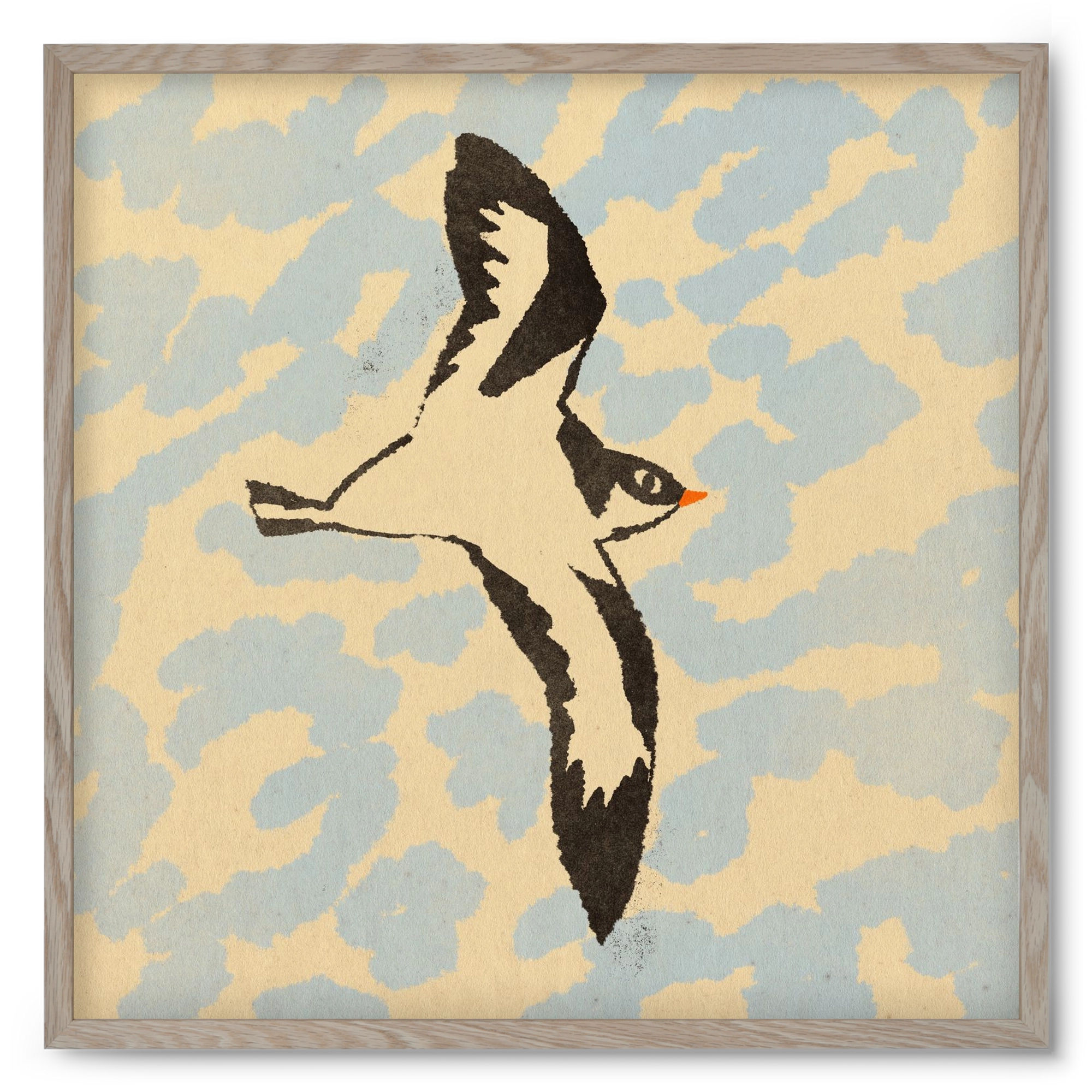 Swallow bird, 50x50 cm (50x50 cm), Tölgy keret