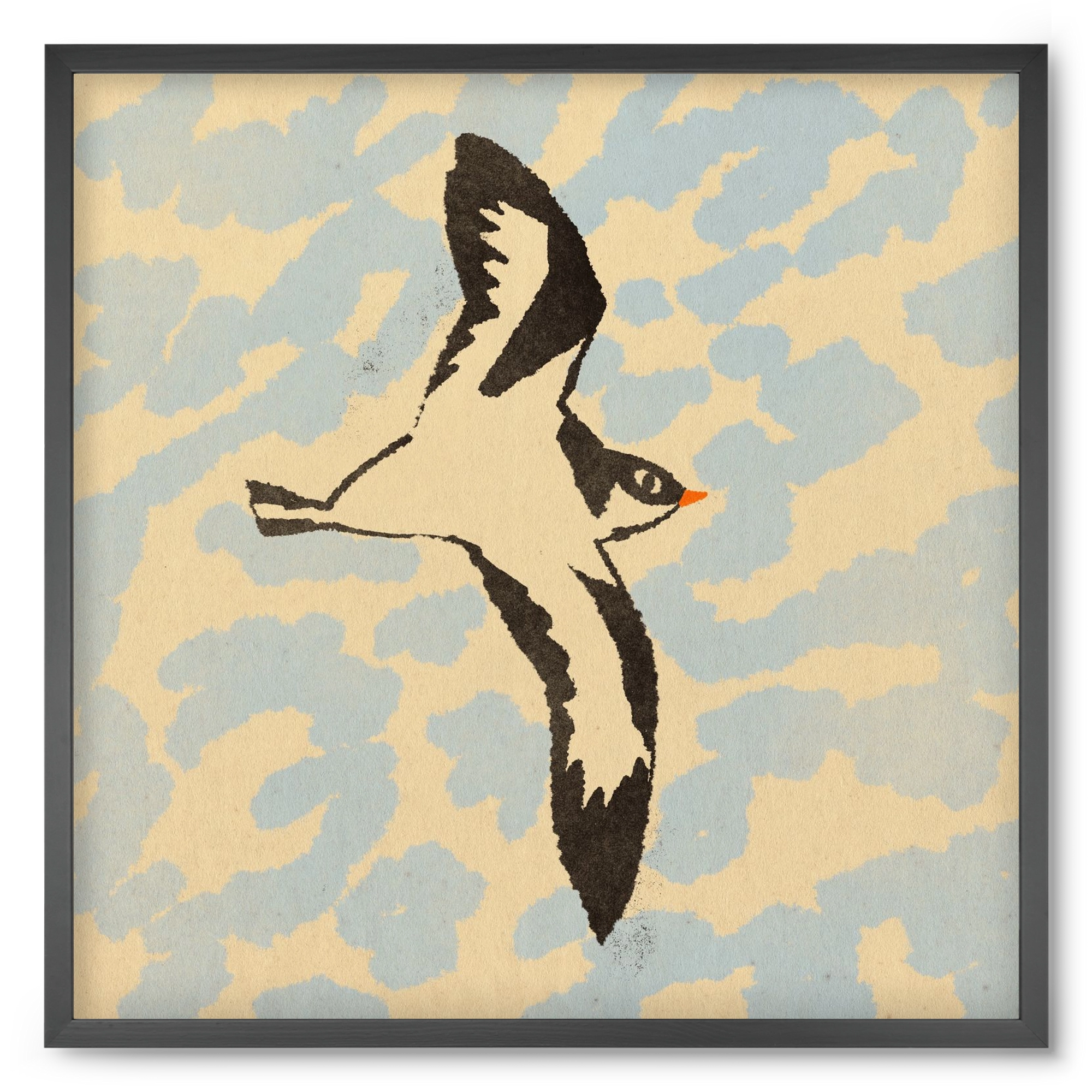 Swallow bird, 50x50 cm (50x50 cm), Fekete keret