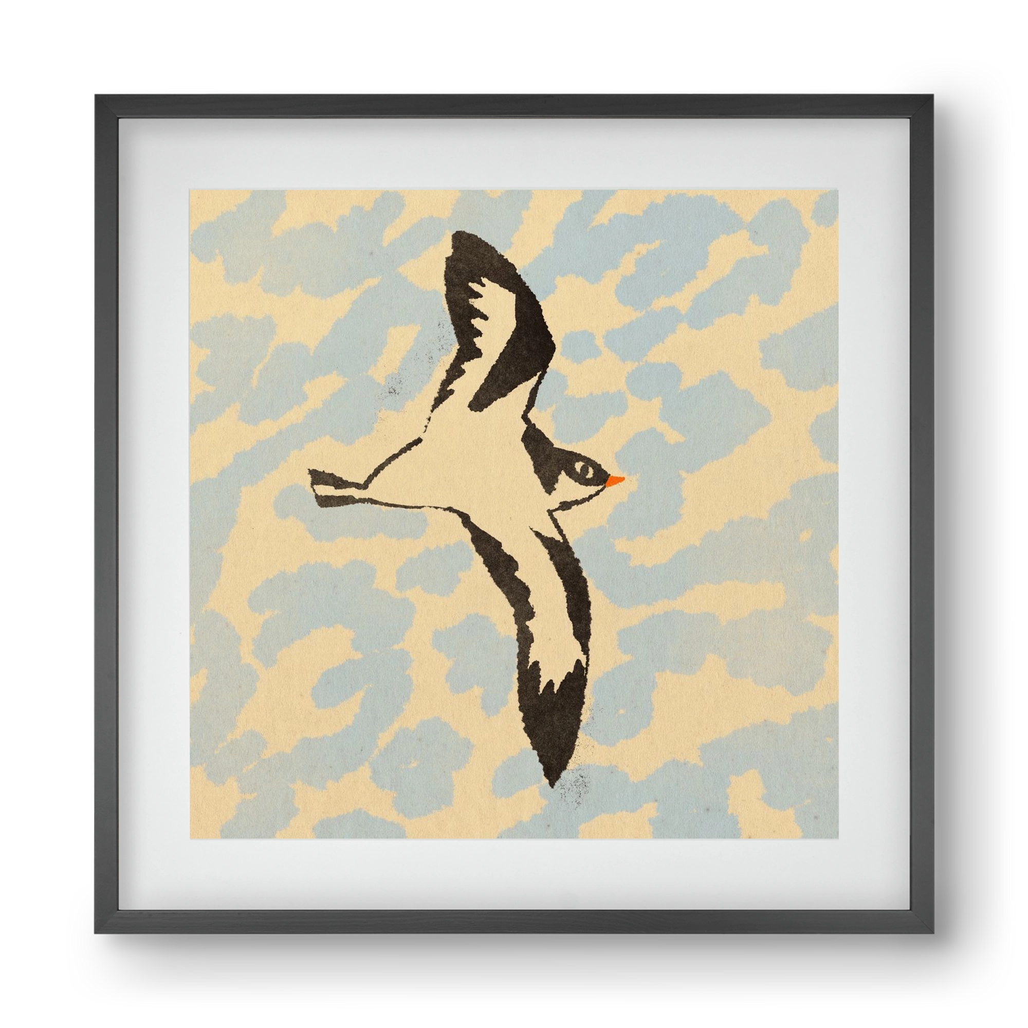 Swallow bird, 40x40 cm (30x30 cm), Fekete keret, paszpartuval