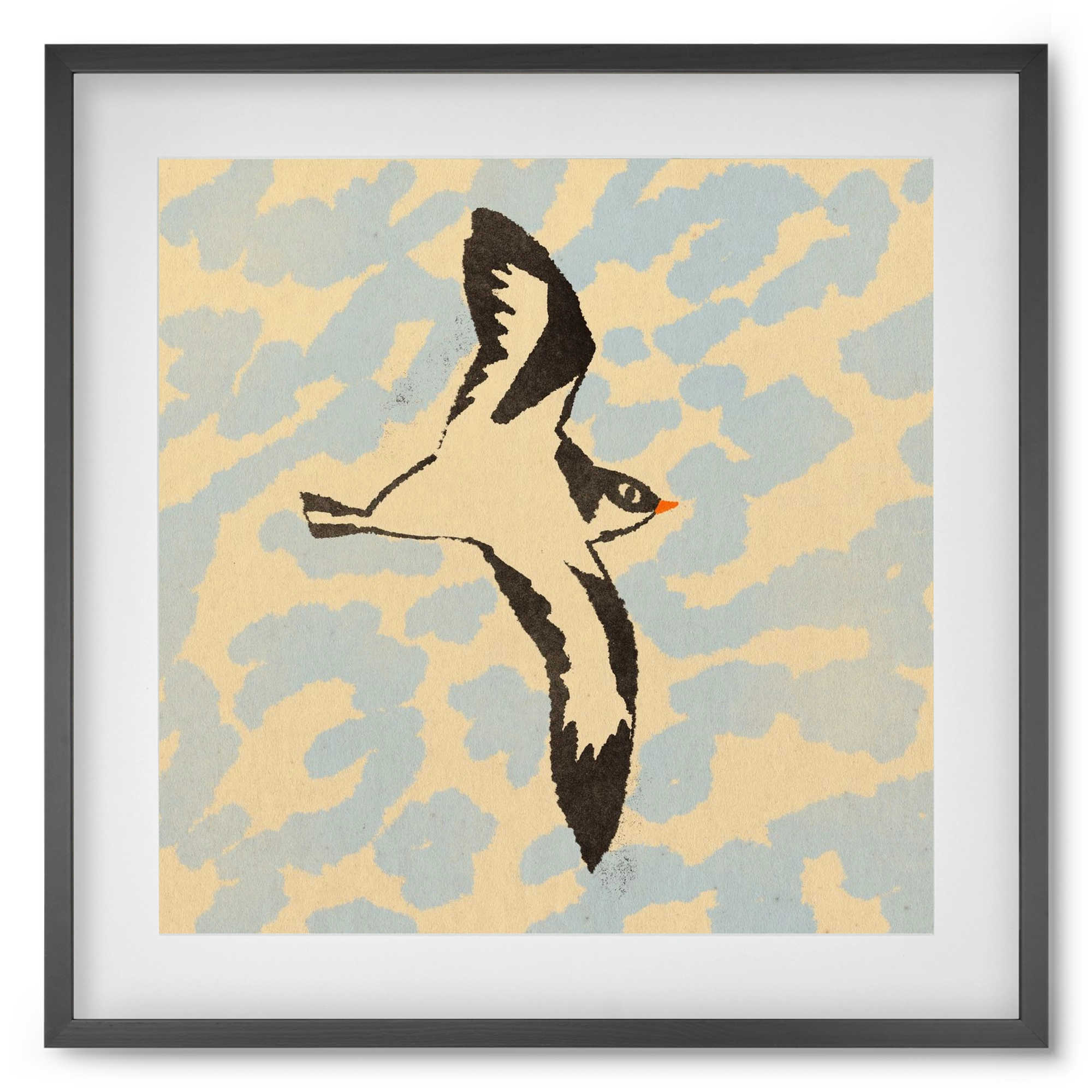 Swallow bird, 50x50 cm (40x40 cm), Fekete keret, paszpartuval