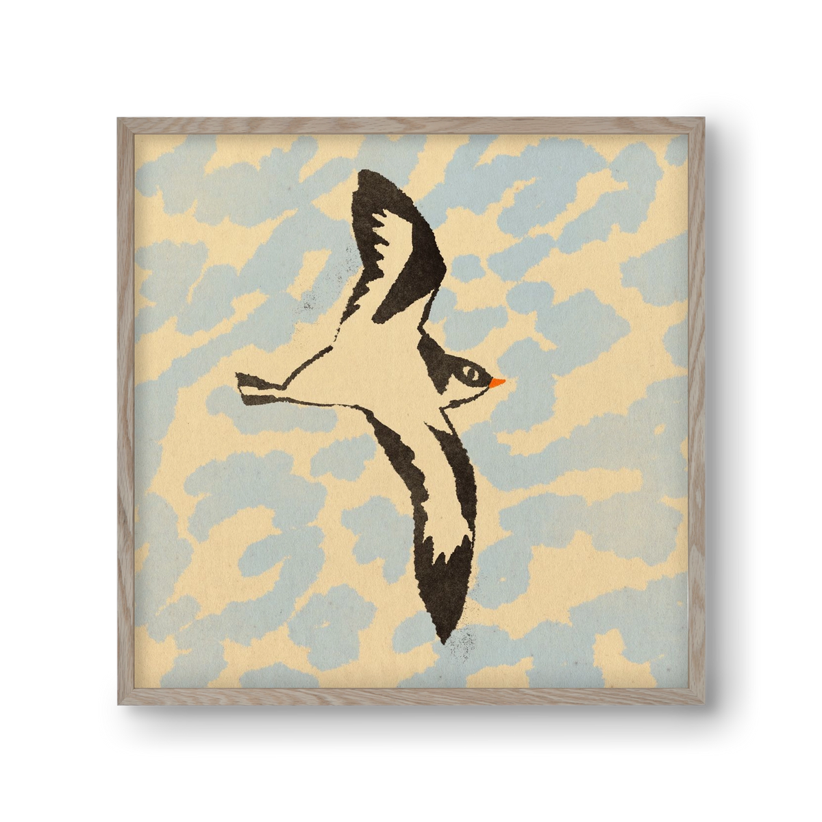 Swallow bird, 30x30 cm (30x30 cm), Tölgy keret