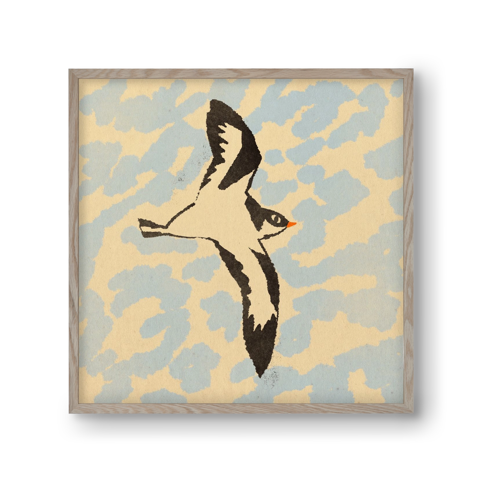 Swallow bird, 30x30 cm (30x30 cm), Tölgy keret